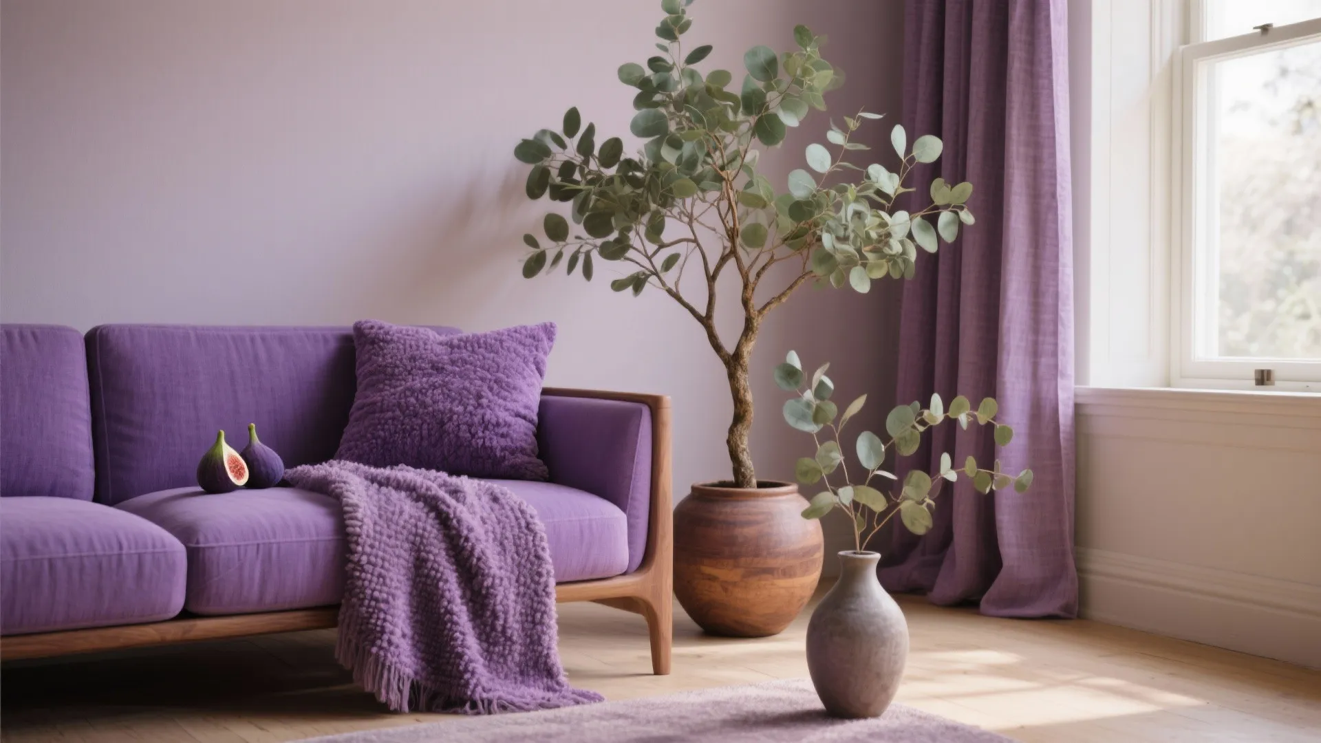 Botanical Pairings: Greenery and Violet Textiles