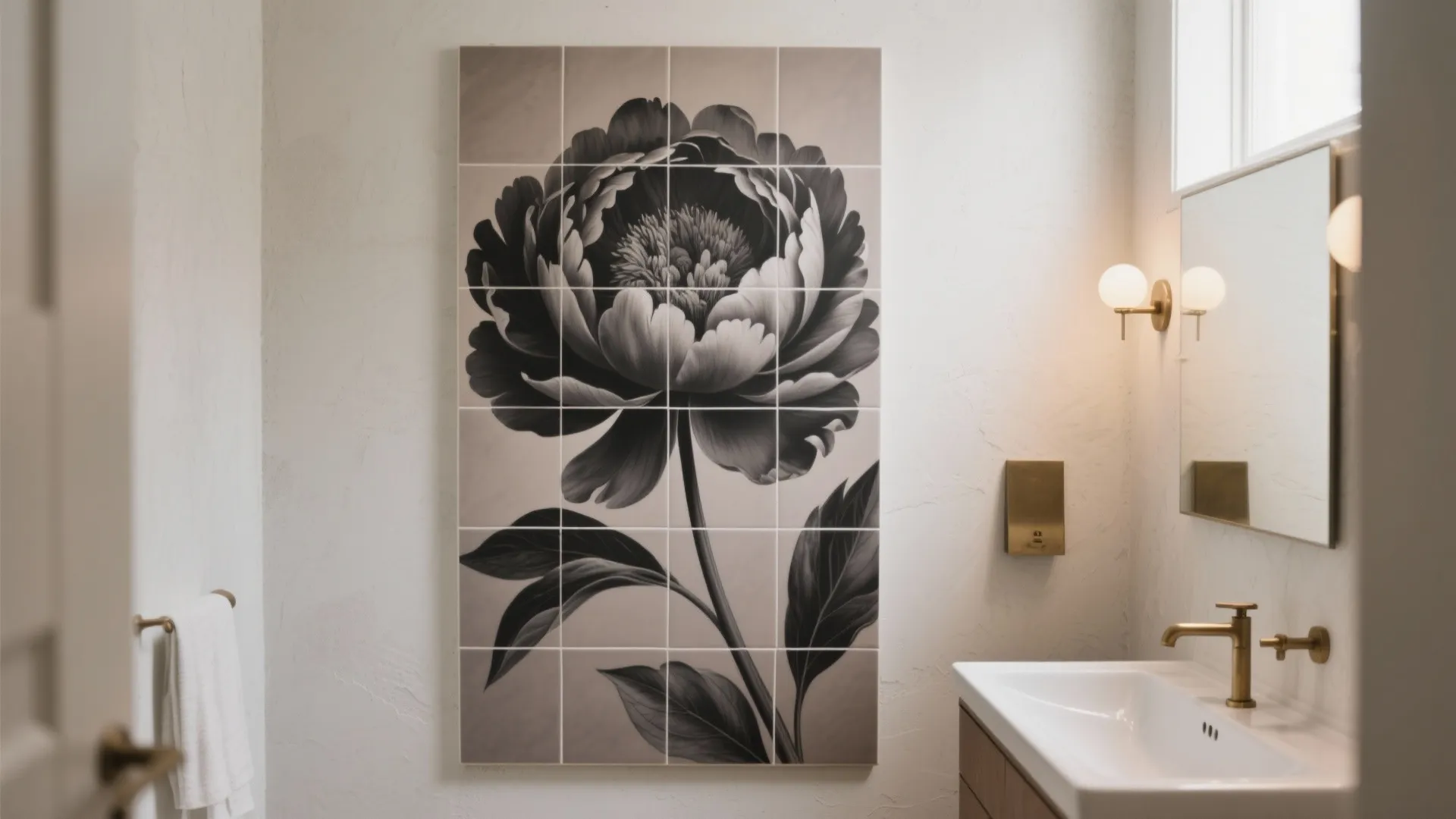 Large-scale botanical feature wall