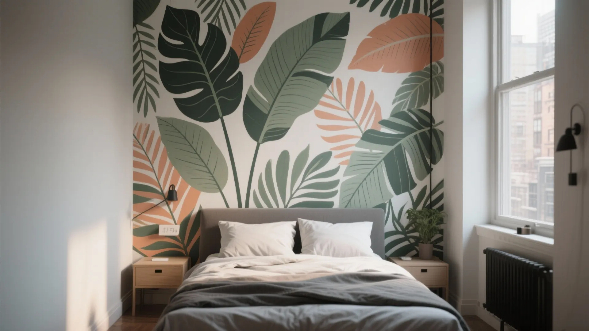 2. Removable wallpaper with large-scale pattern