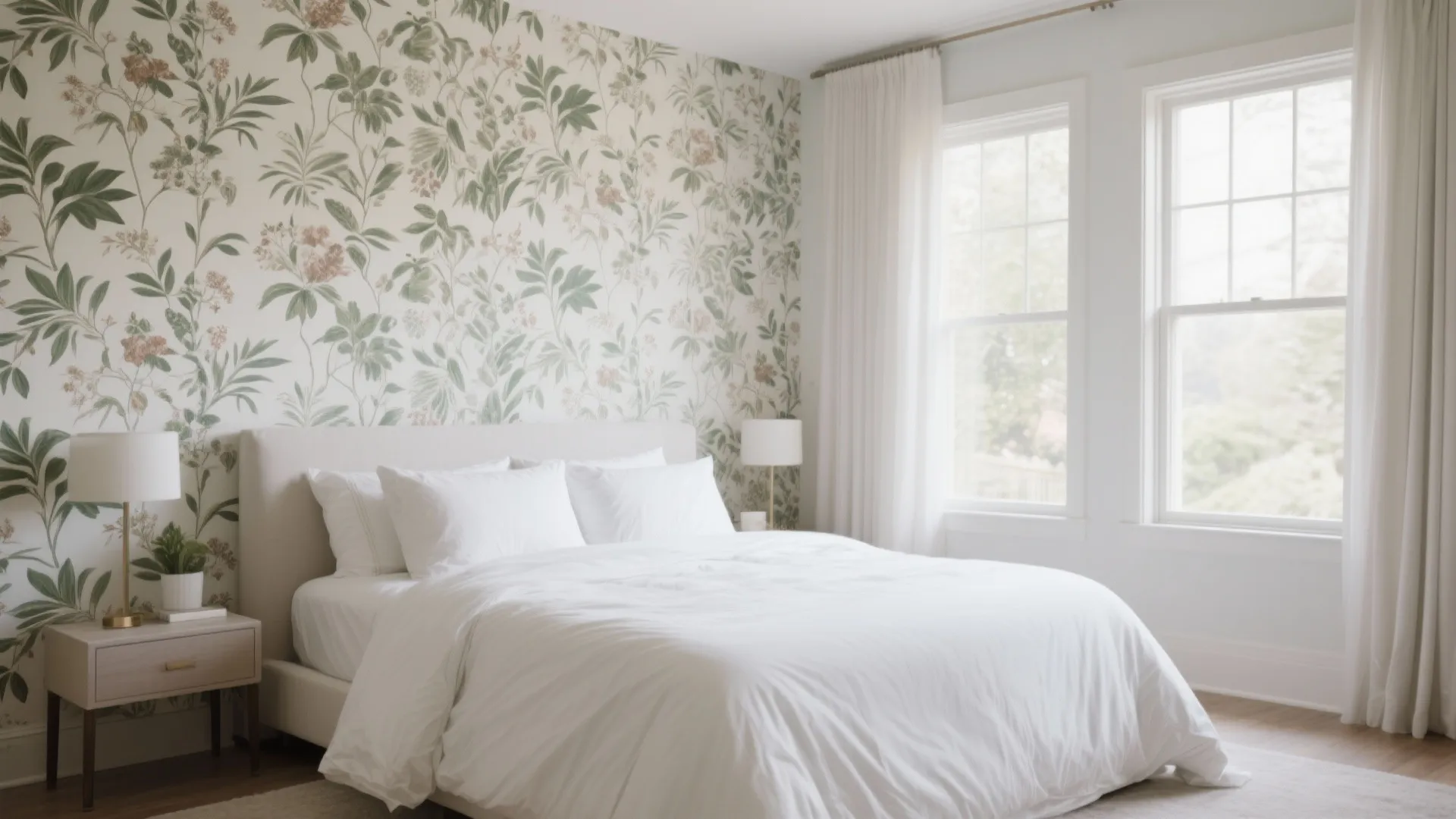 Statement Wallpaper Behind the Bed