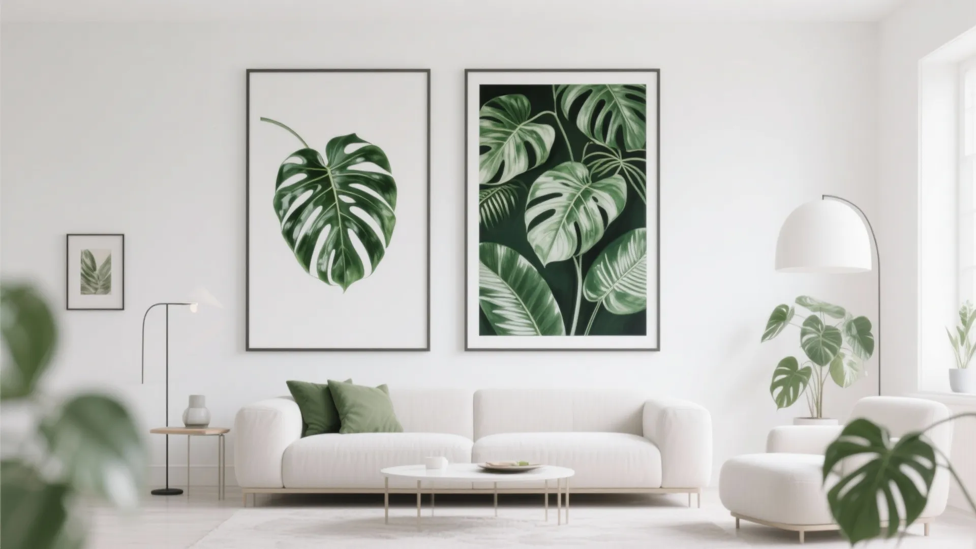 Botanical Prints with White Backdrop