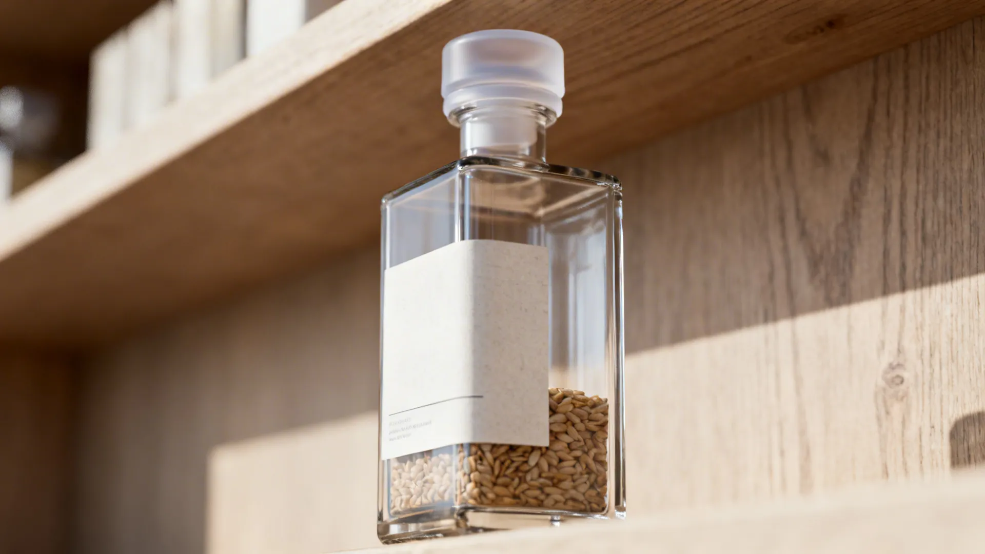 1) Minimal Glass Pantry Rows