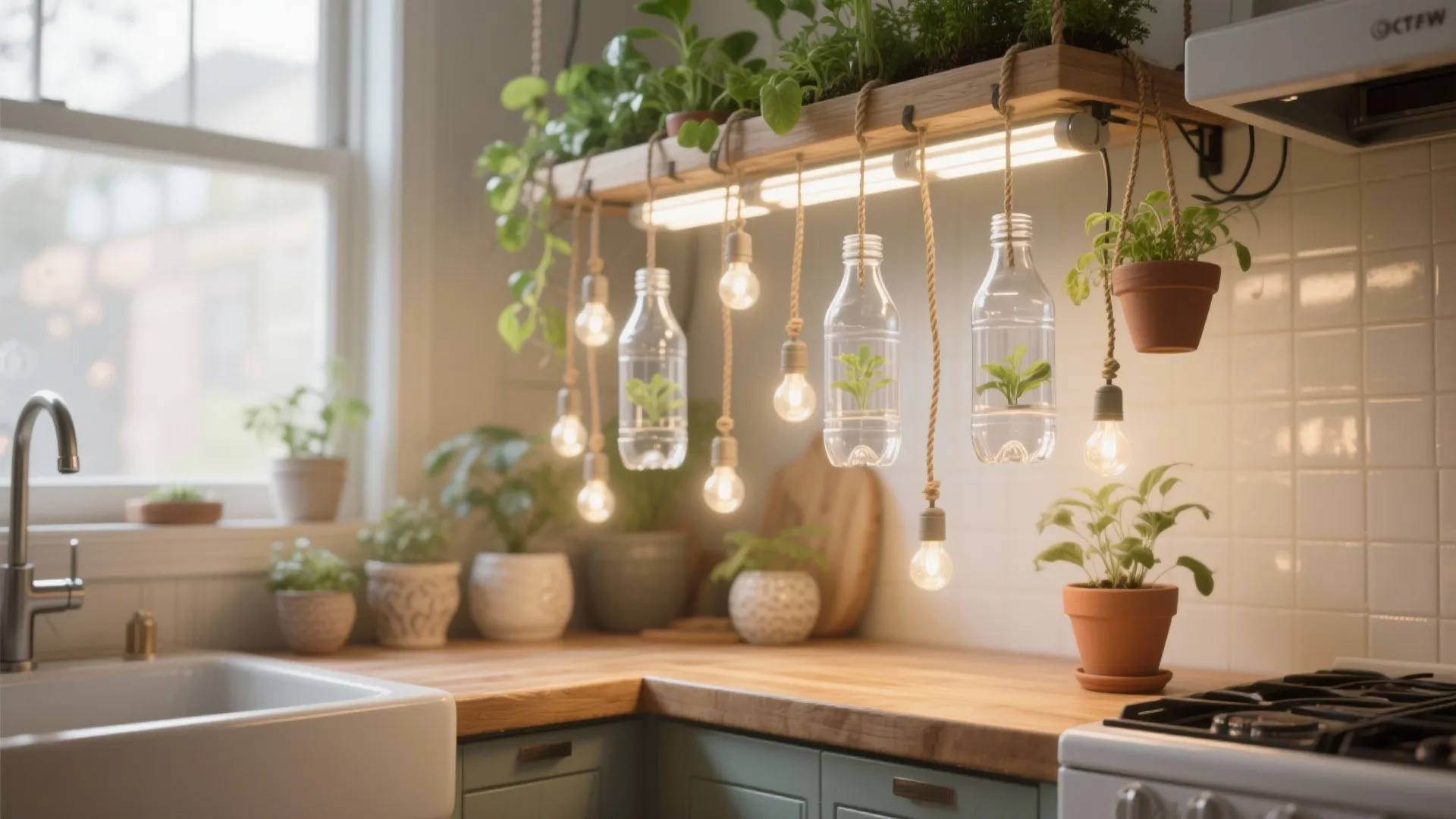 3. Hanging Bottle Grow Lights