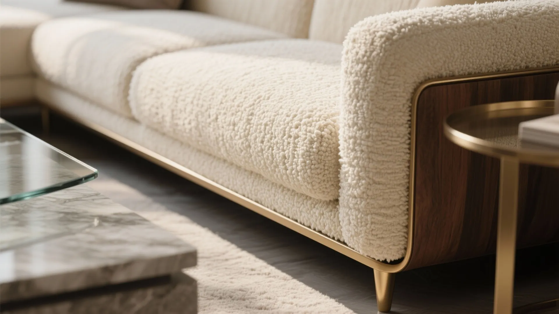 Bouclé Texture With Brass Details (Quiet Luxury)