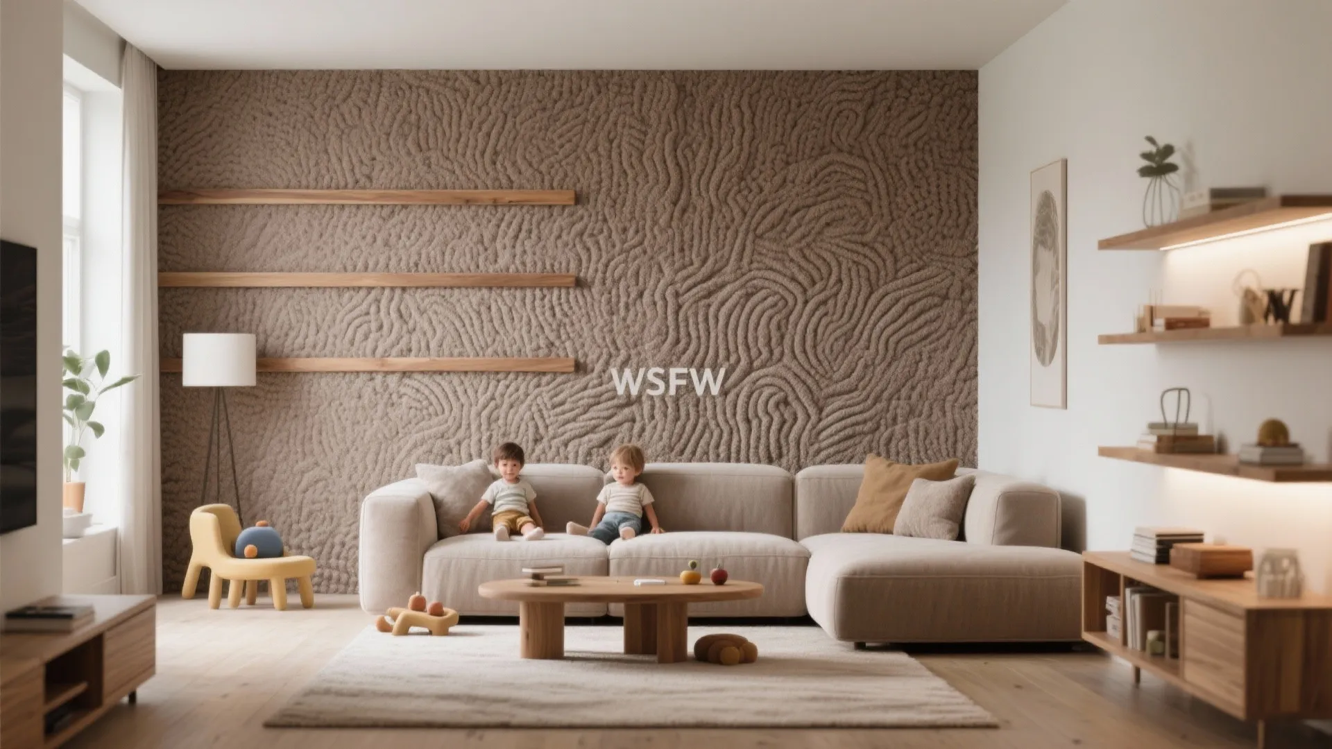 Earth-Tone Bouclé for Calm, Tactile Walls