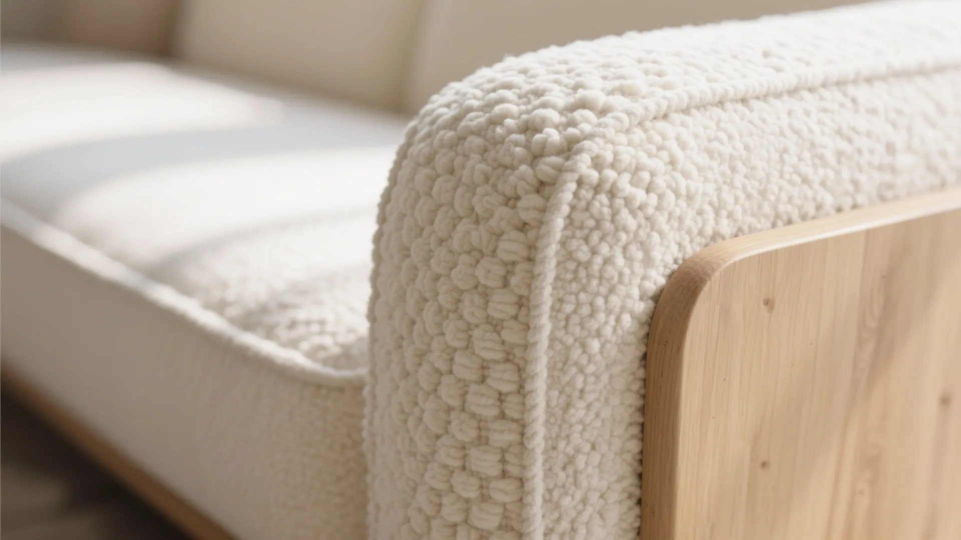 Curved Luxury Sofa Sets with Bouclé and Rounded Silhouettes