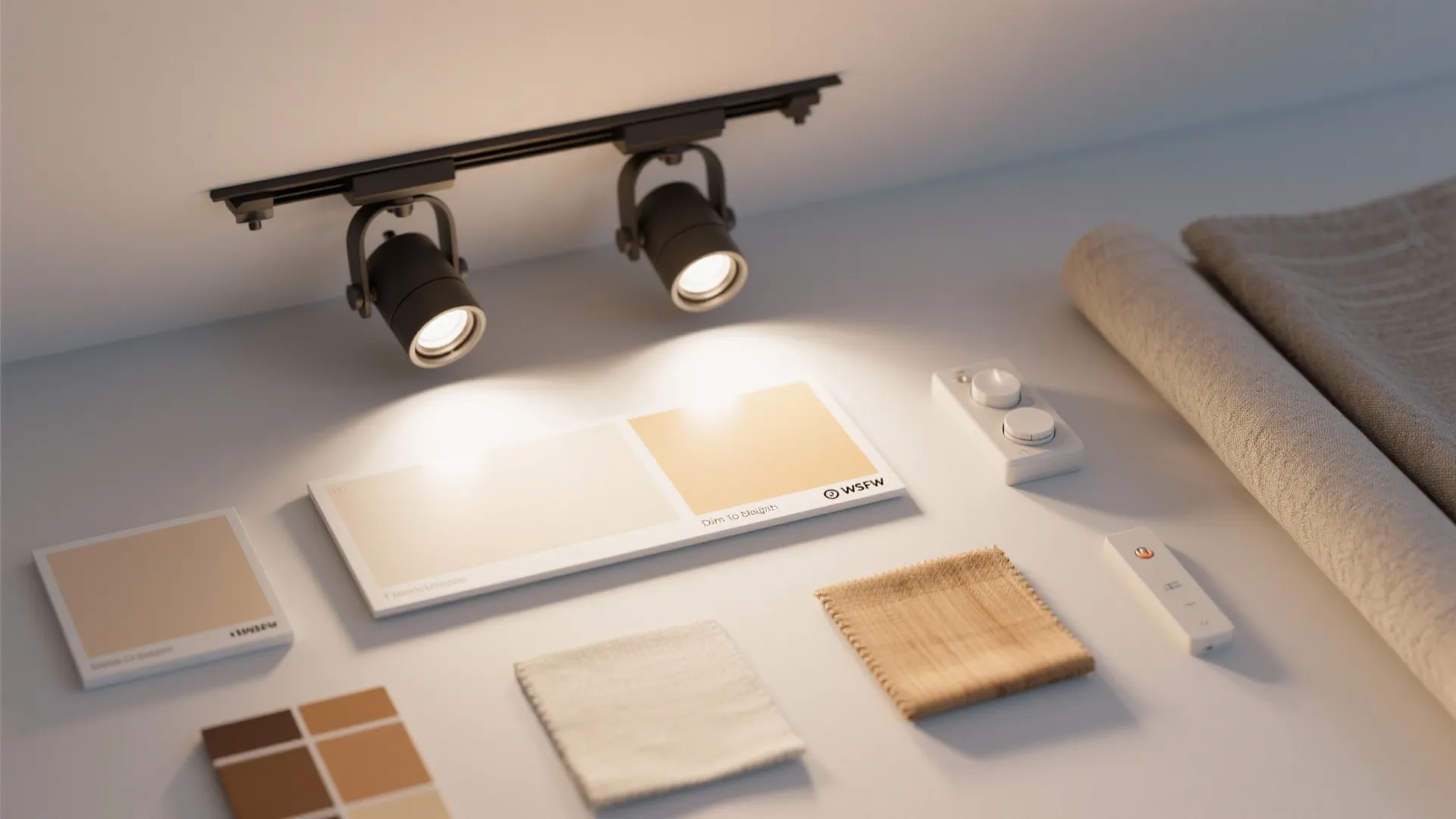 Wall track plus indirect bounce for cozy evenings