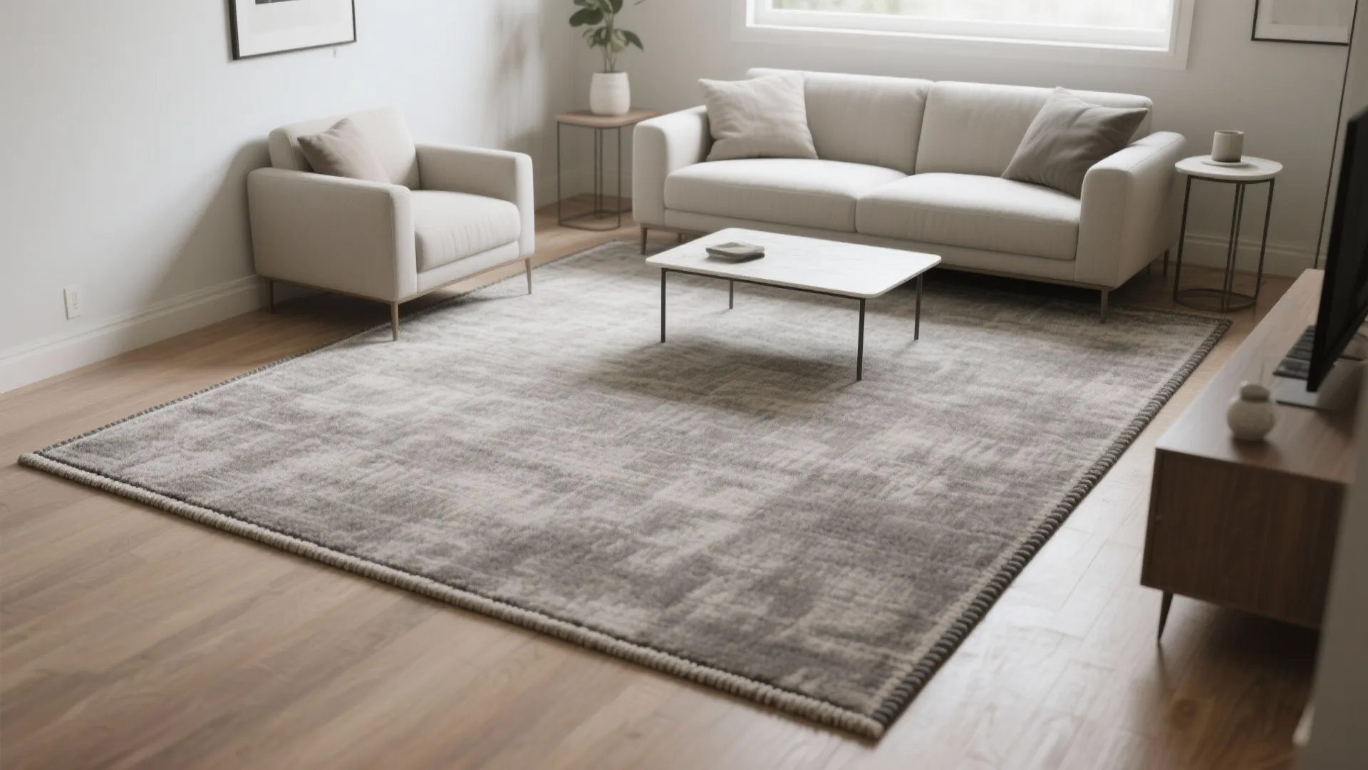 5) Wall-to-wall look without wall-to-wall: oversized bound broadloom