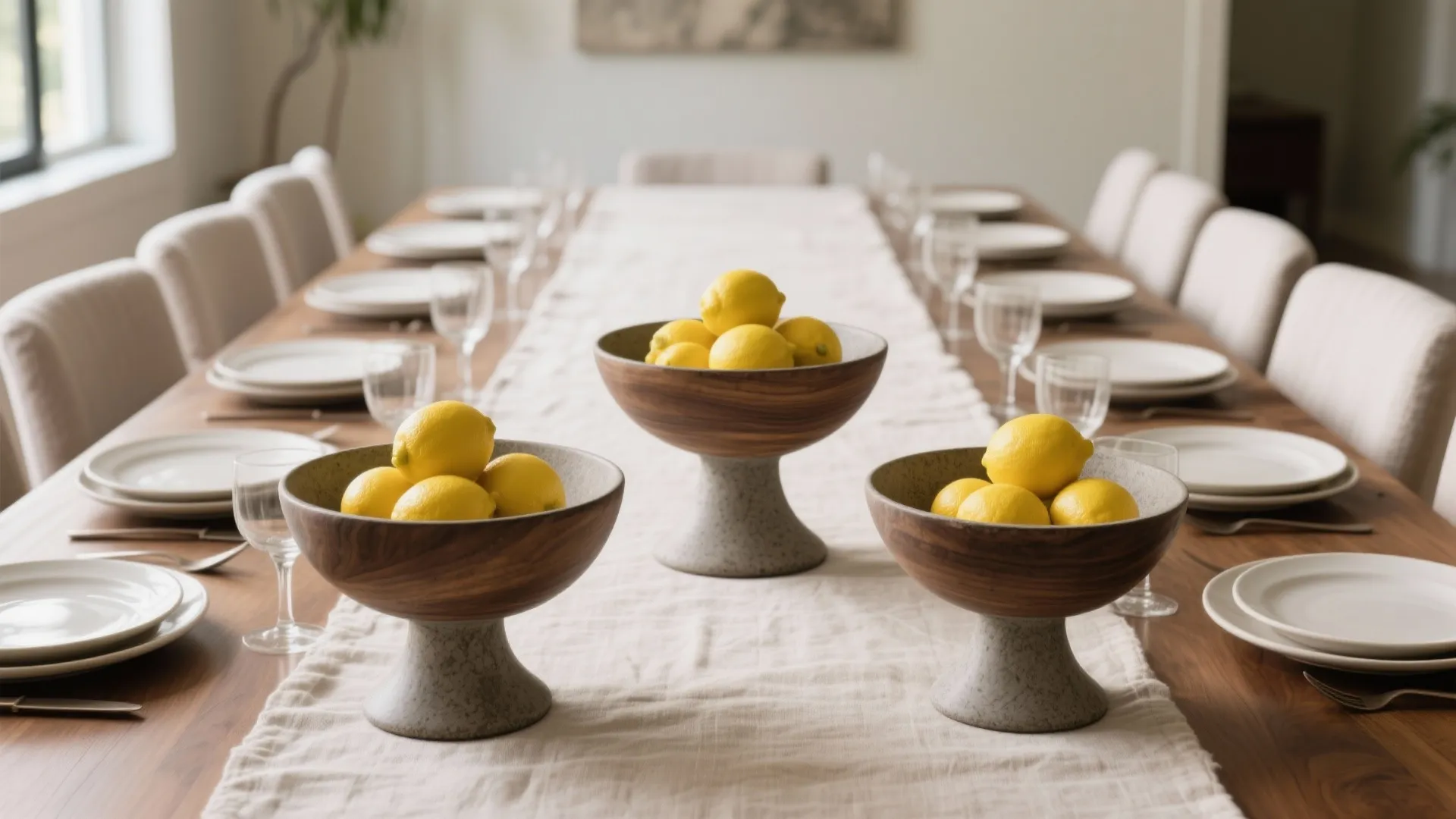 Sculptural Bowls and Seasonal Fruit