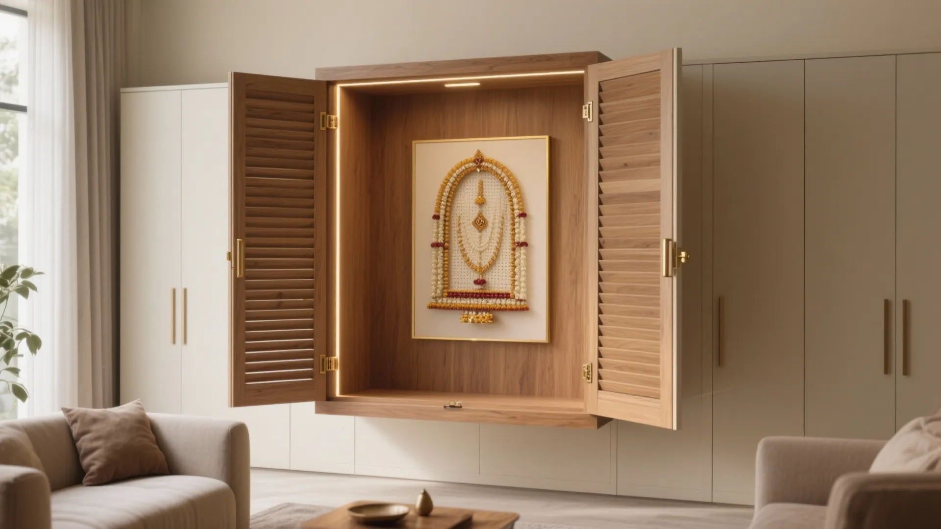 Contemporary box-frame with discreet shutters