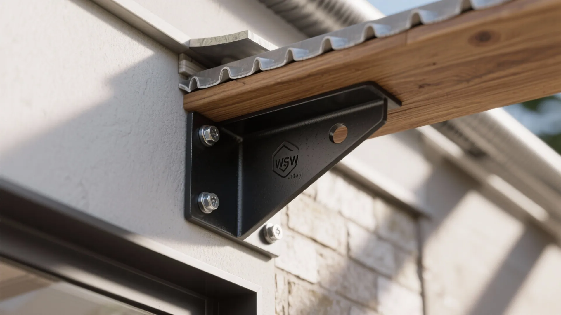 Slim Wall-Mounted Pergola with Hidden Brackets