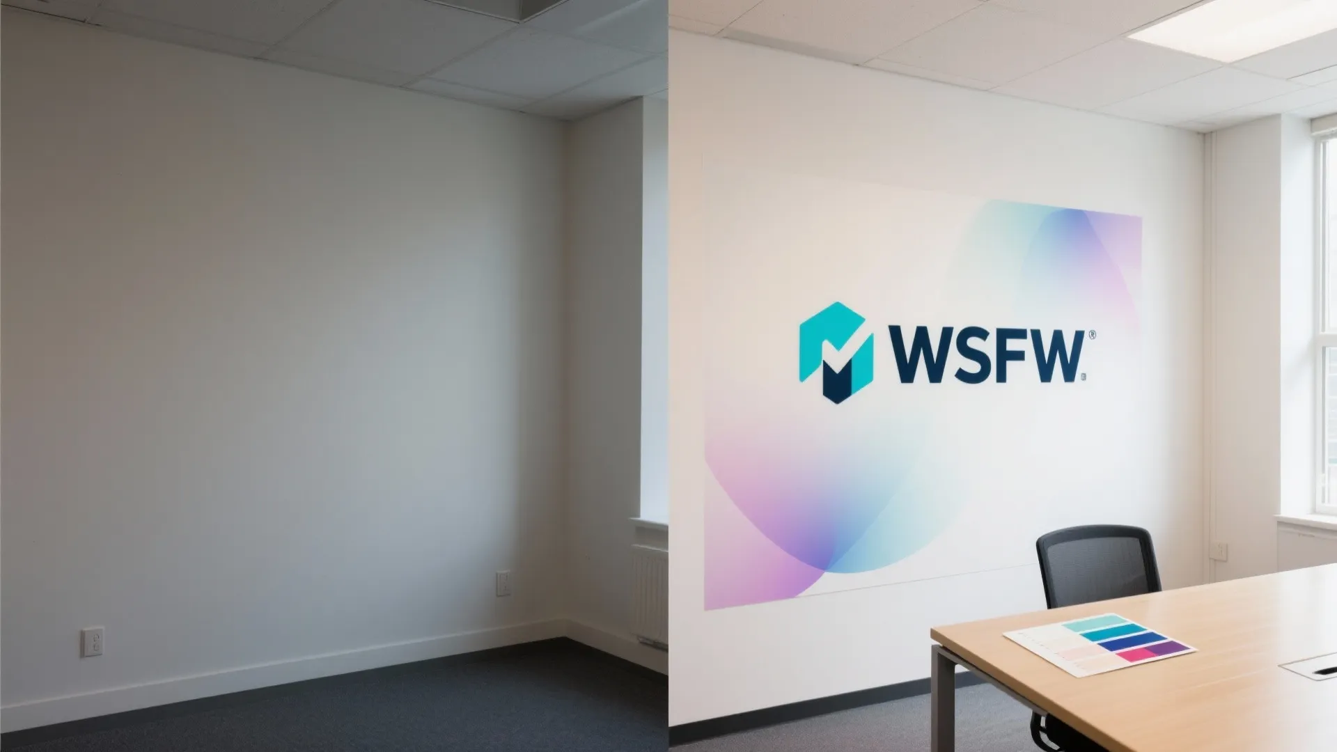 5. Brand-first walls: logos and custom artwork