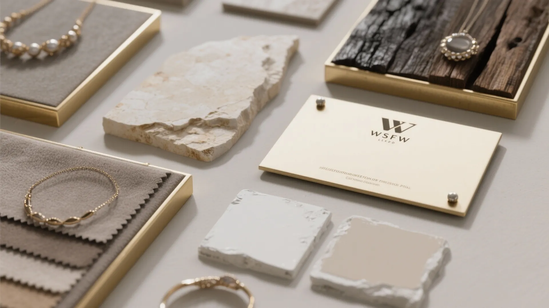 Storytelling panels with materials and brand cues