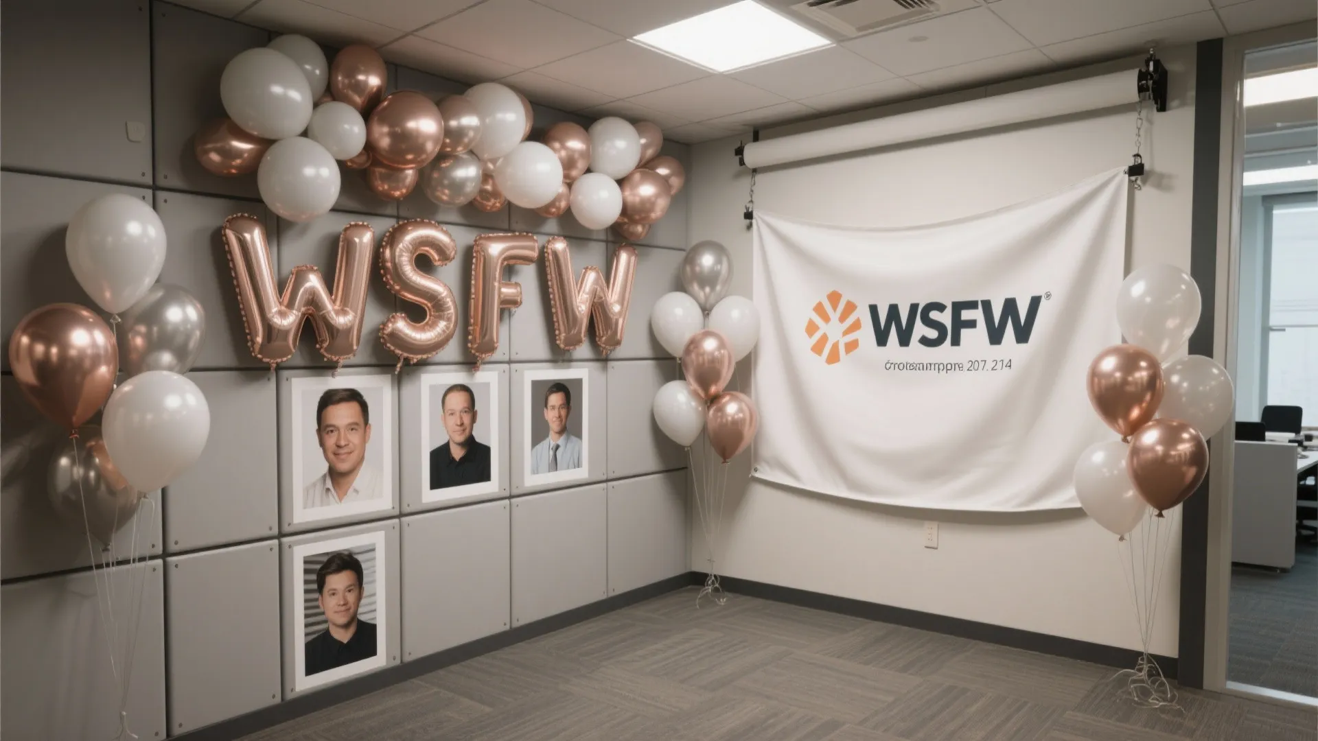 4. Branded Balloon Wall for Team Photos