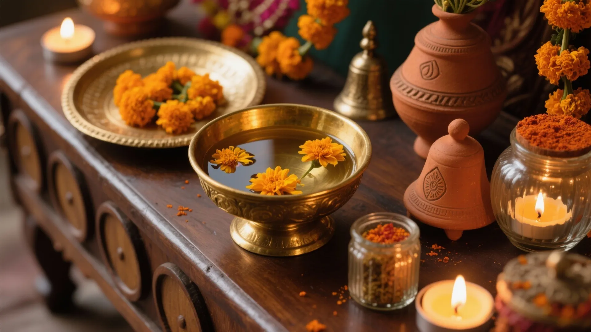 Brass, Terracotta, and Upcycled Accents