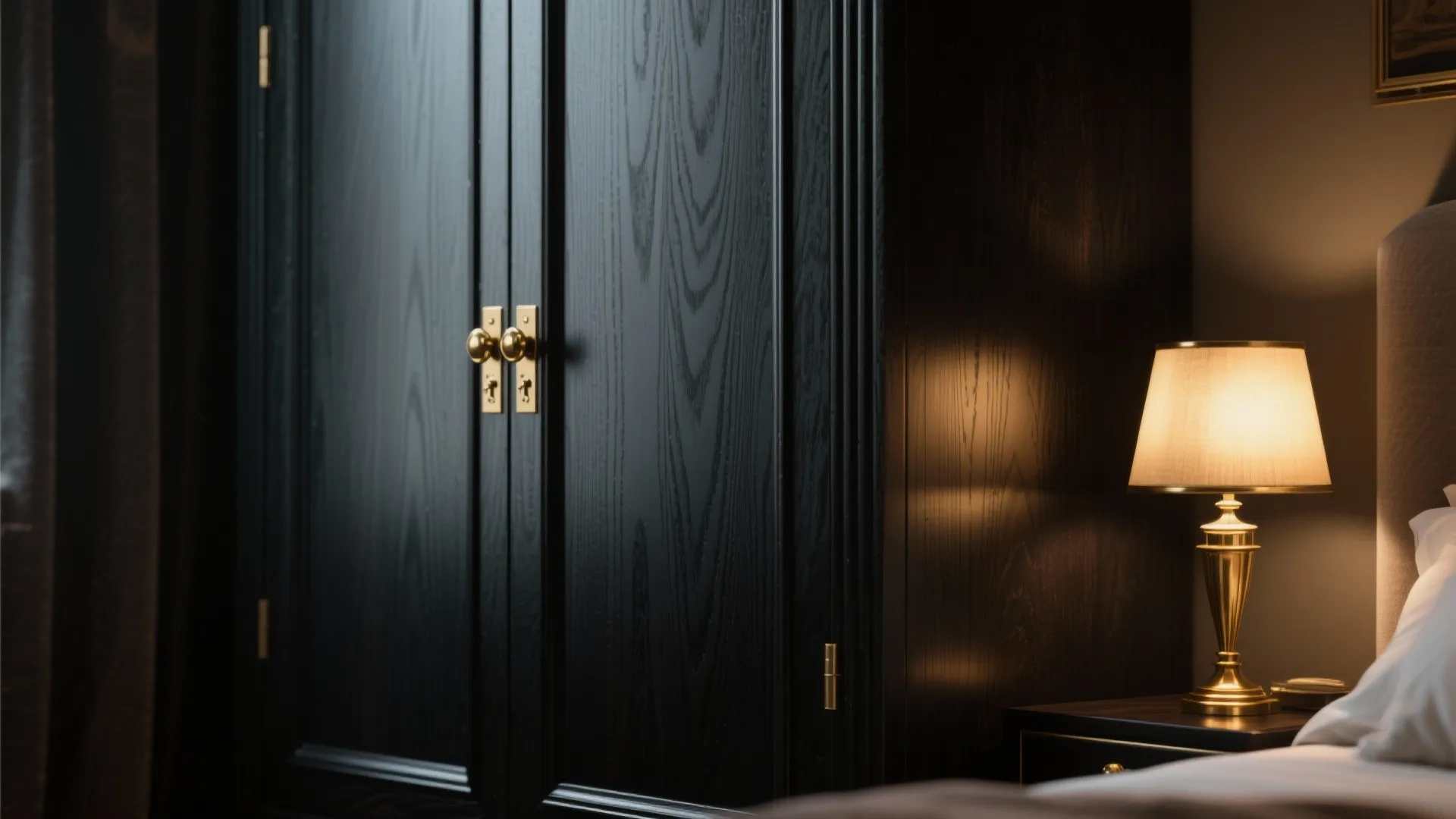 4. Combine black wood with metallic accents