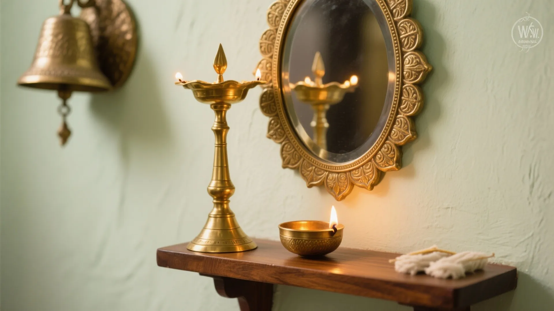 Brass, Bell Metal, and Aranmula Mirror Accents