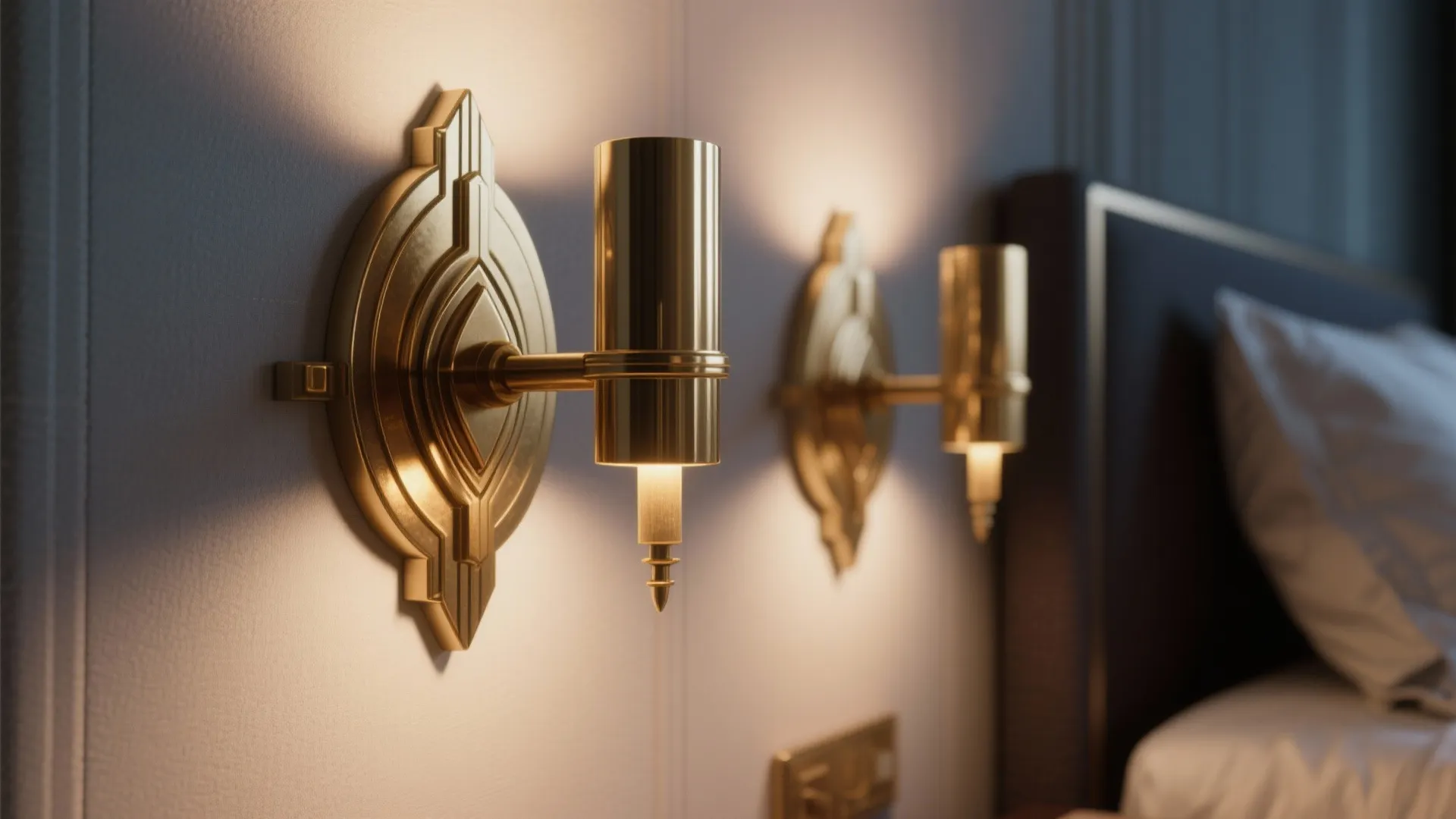 2: Brass Art Deco Sconces