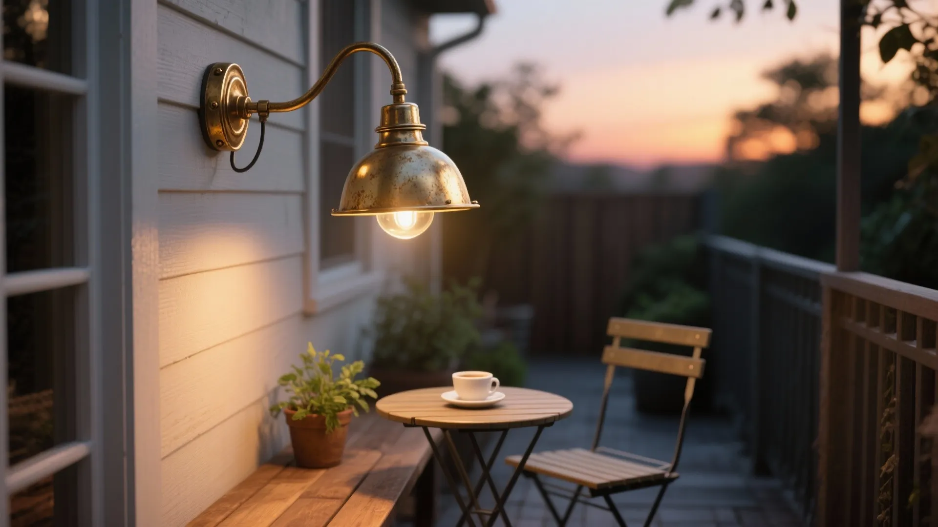 3. Brass Barn Light with Swing Arm