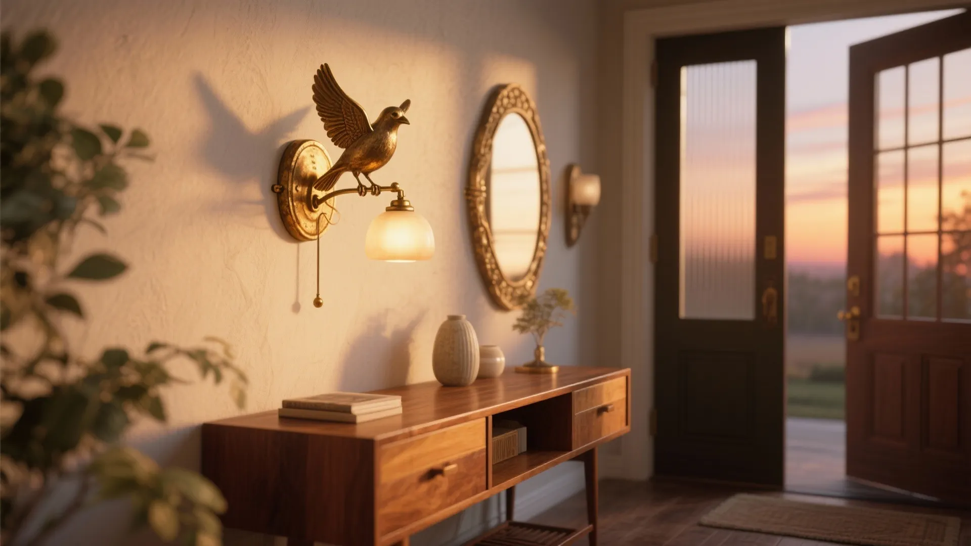 3. Brass Vintage-Inspired Bird Sconce