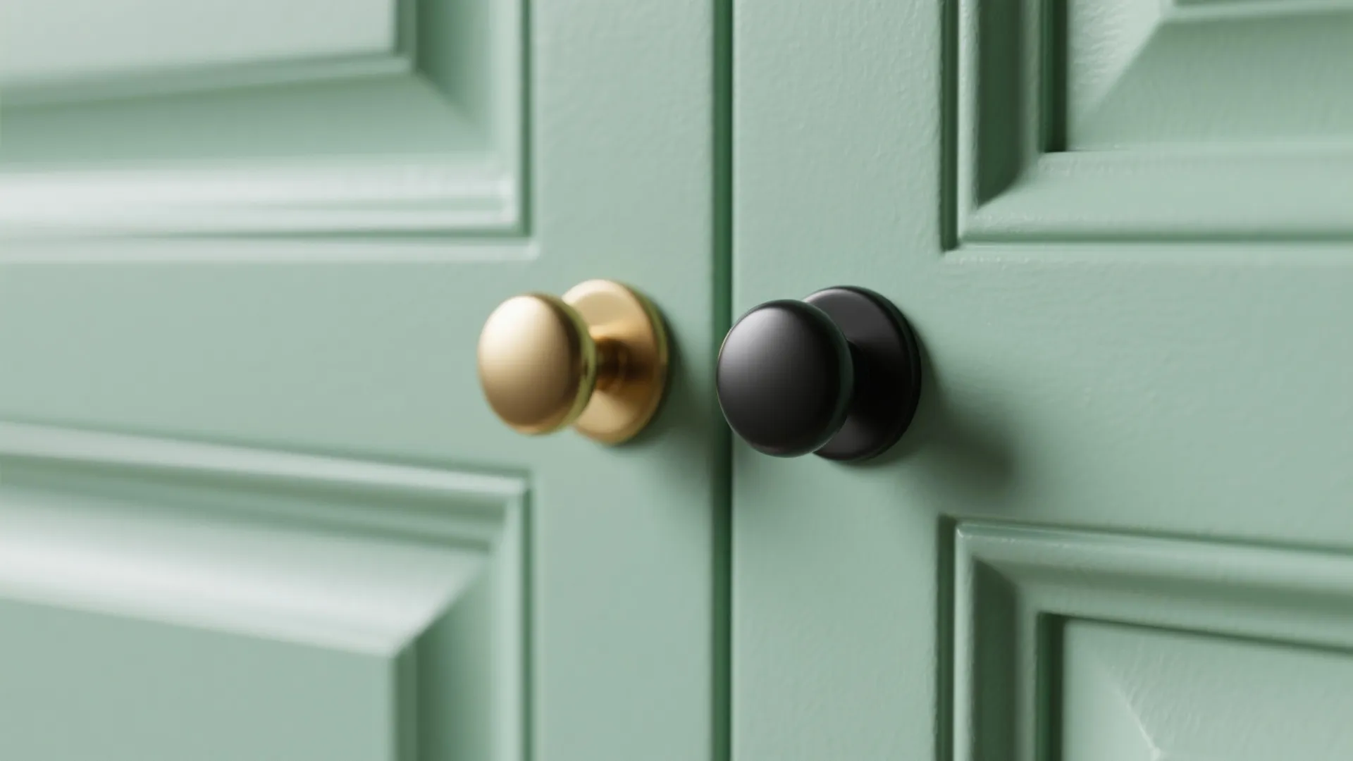 3. Pastel Green with Brass or Black Hardware