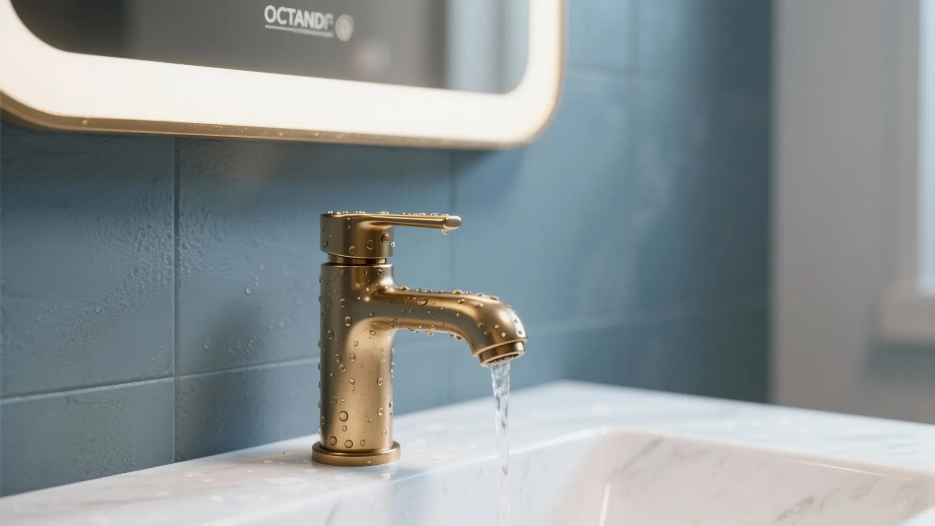 3. Mix Blue-Grey with Crisp White and Brushed Brass