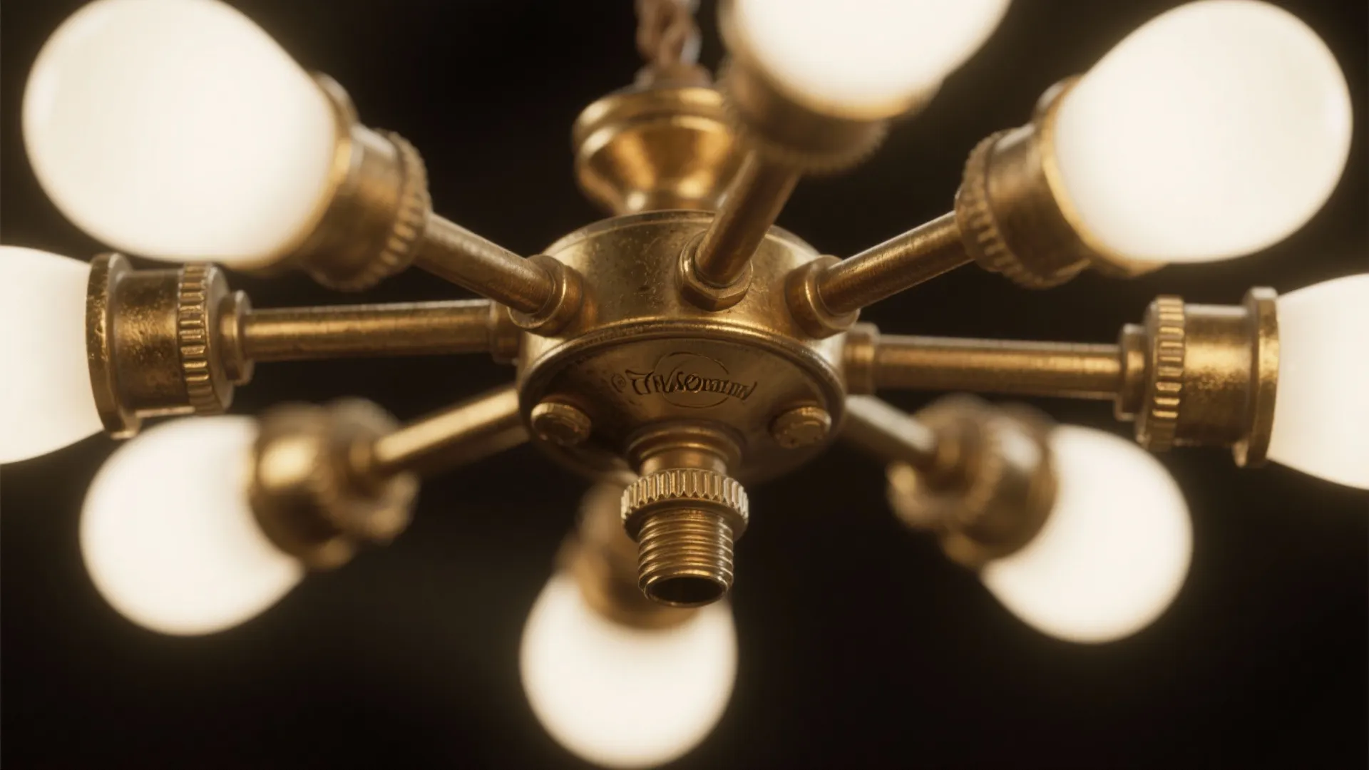 Minimalist brass multi-arm chandelier