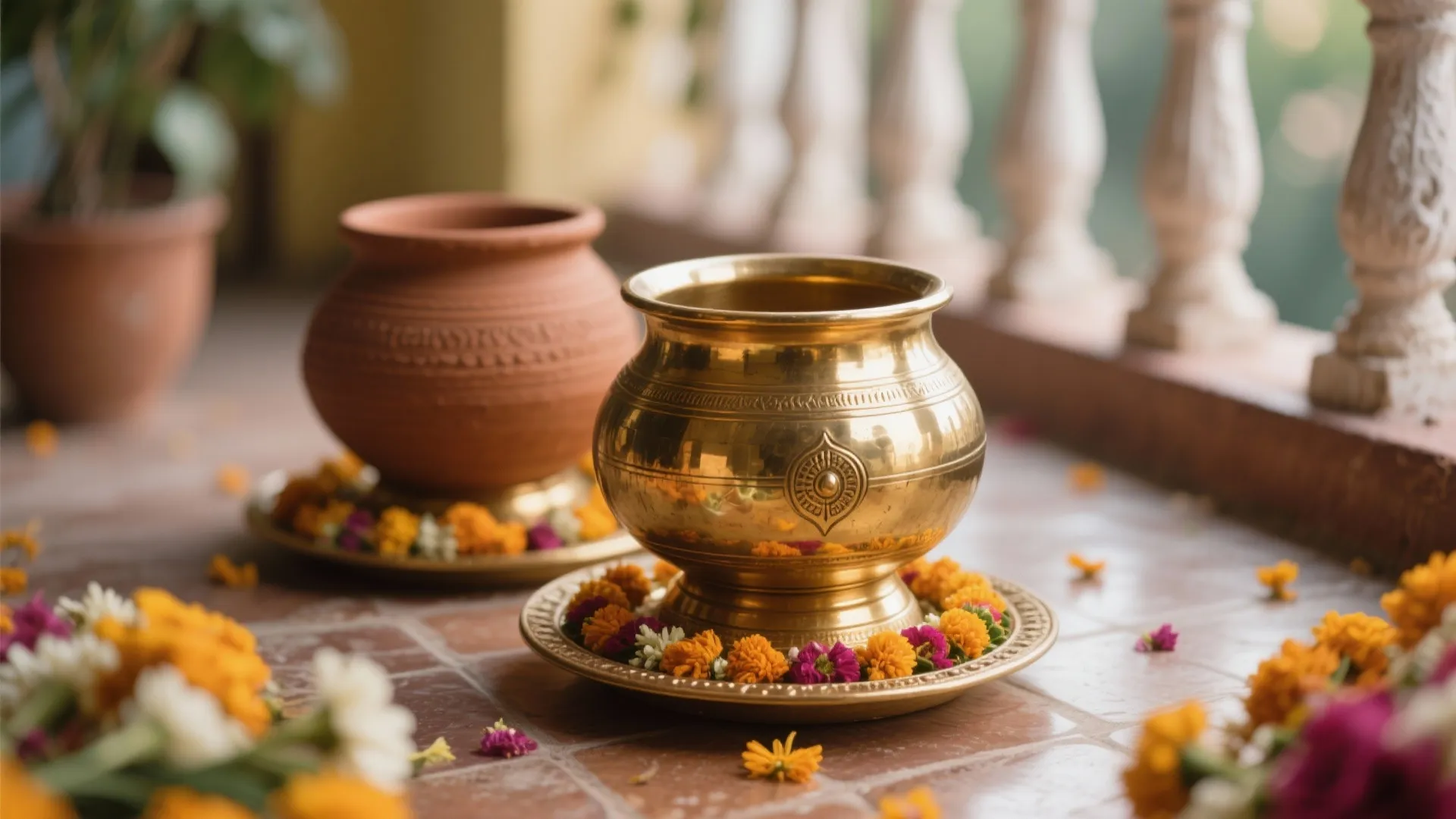 2. Brass and Clay Pot Bases