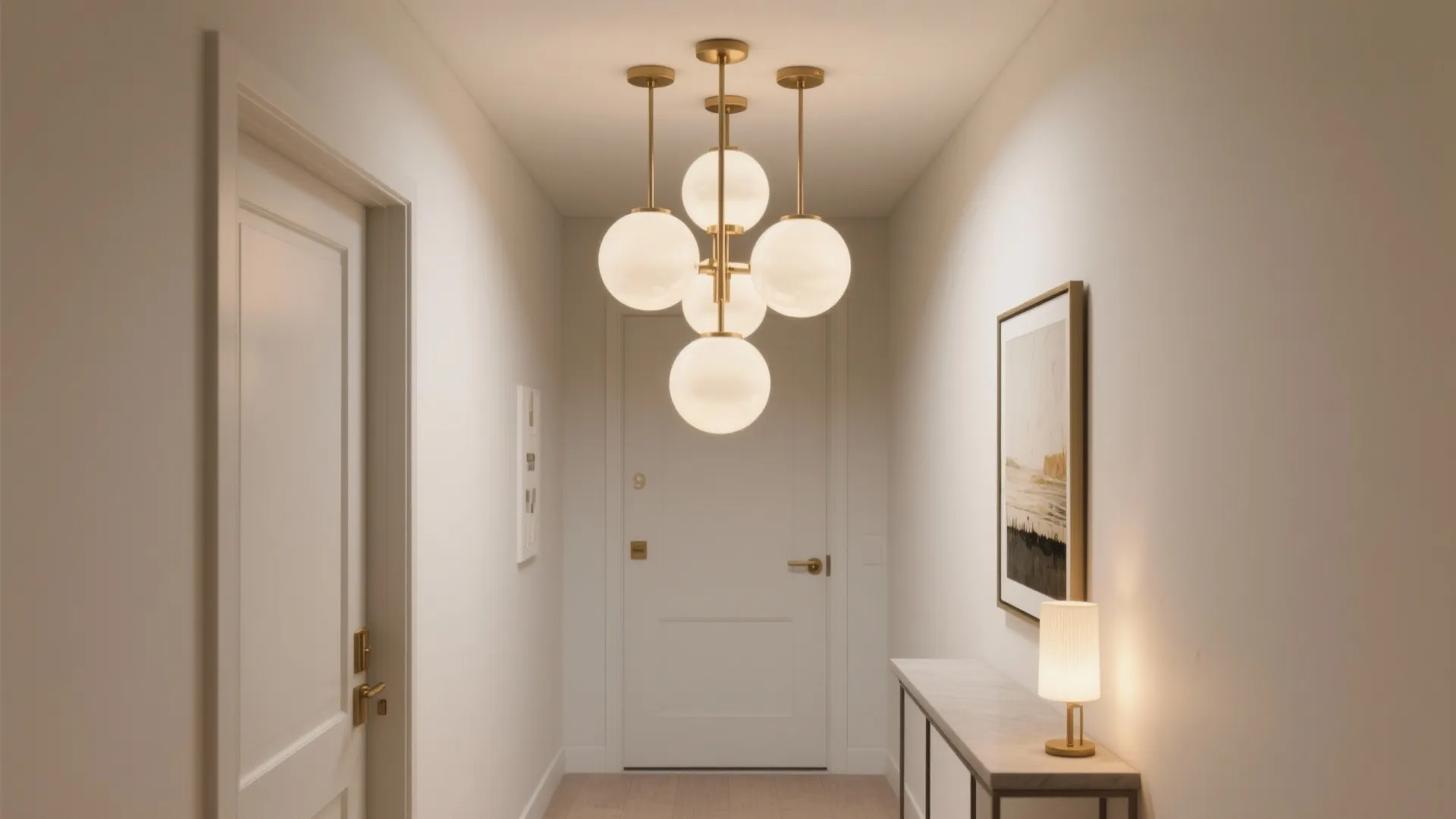 Minimalist Brass Cluster for Low Ceilings