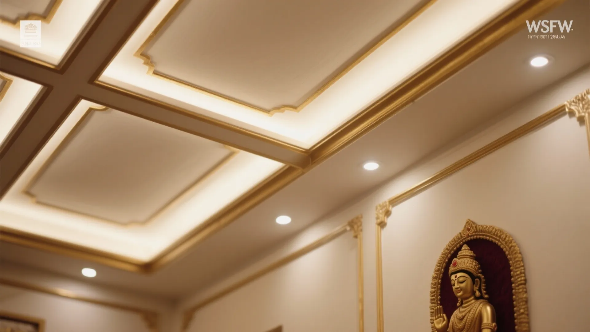 Idea 3: Shallow Coffers with Brass Accents