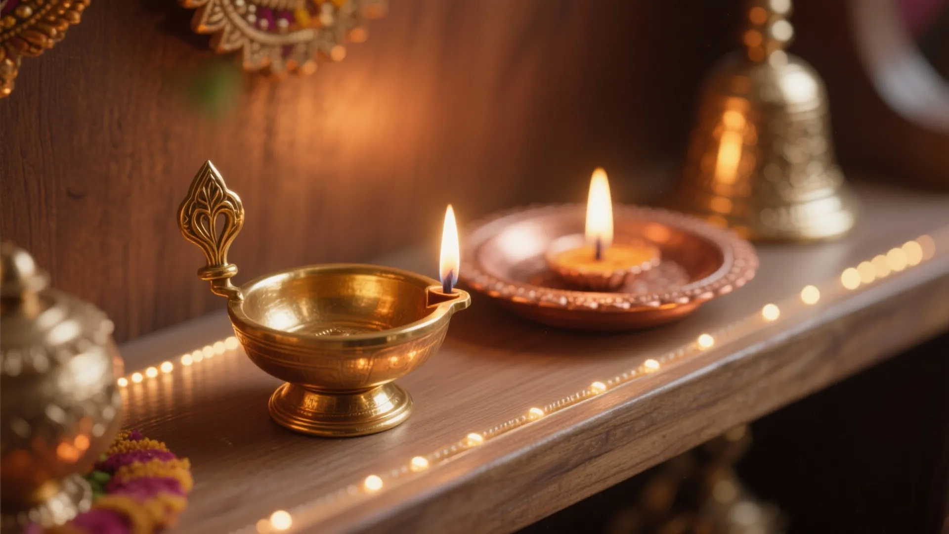 Brass & Copper Accents with Layered Lighting