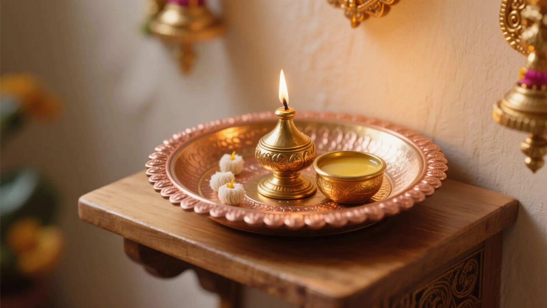 Brass and Copper Thali for a Sacred Glow