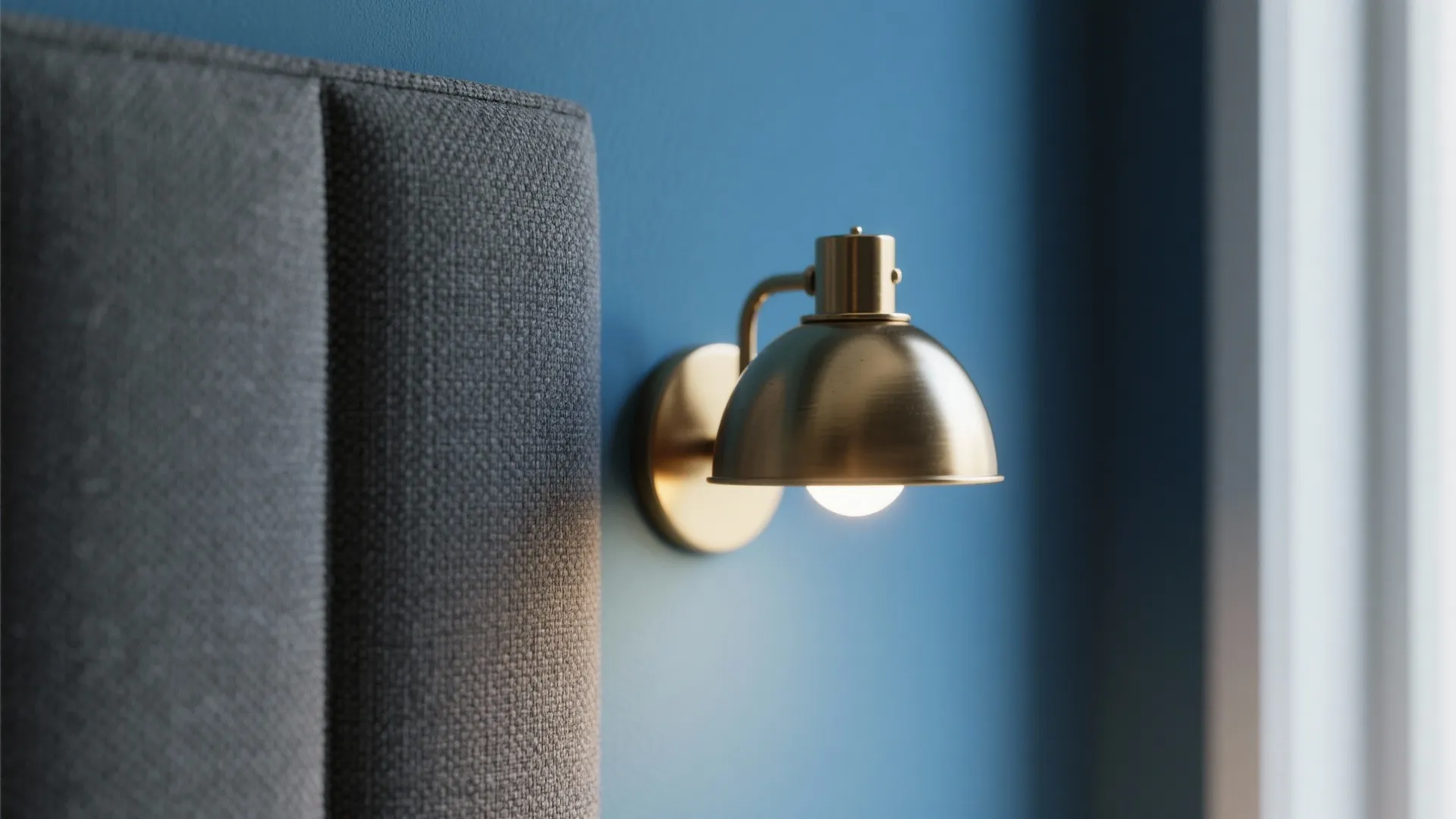 Sky blue + charcoal gray + brass (modern and tailored)