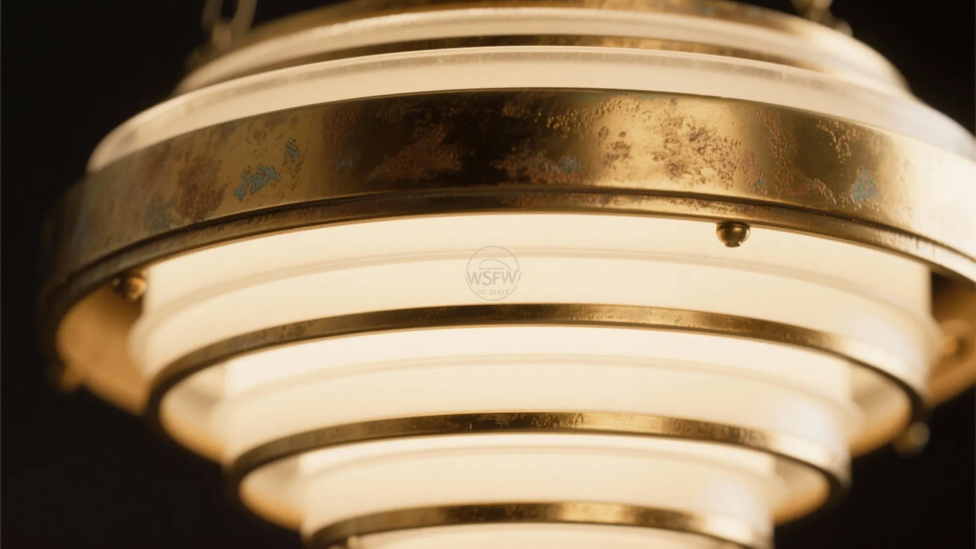 Brass disc chandelier with layered glow