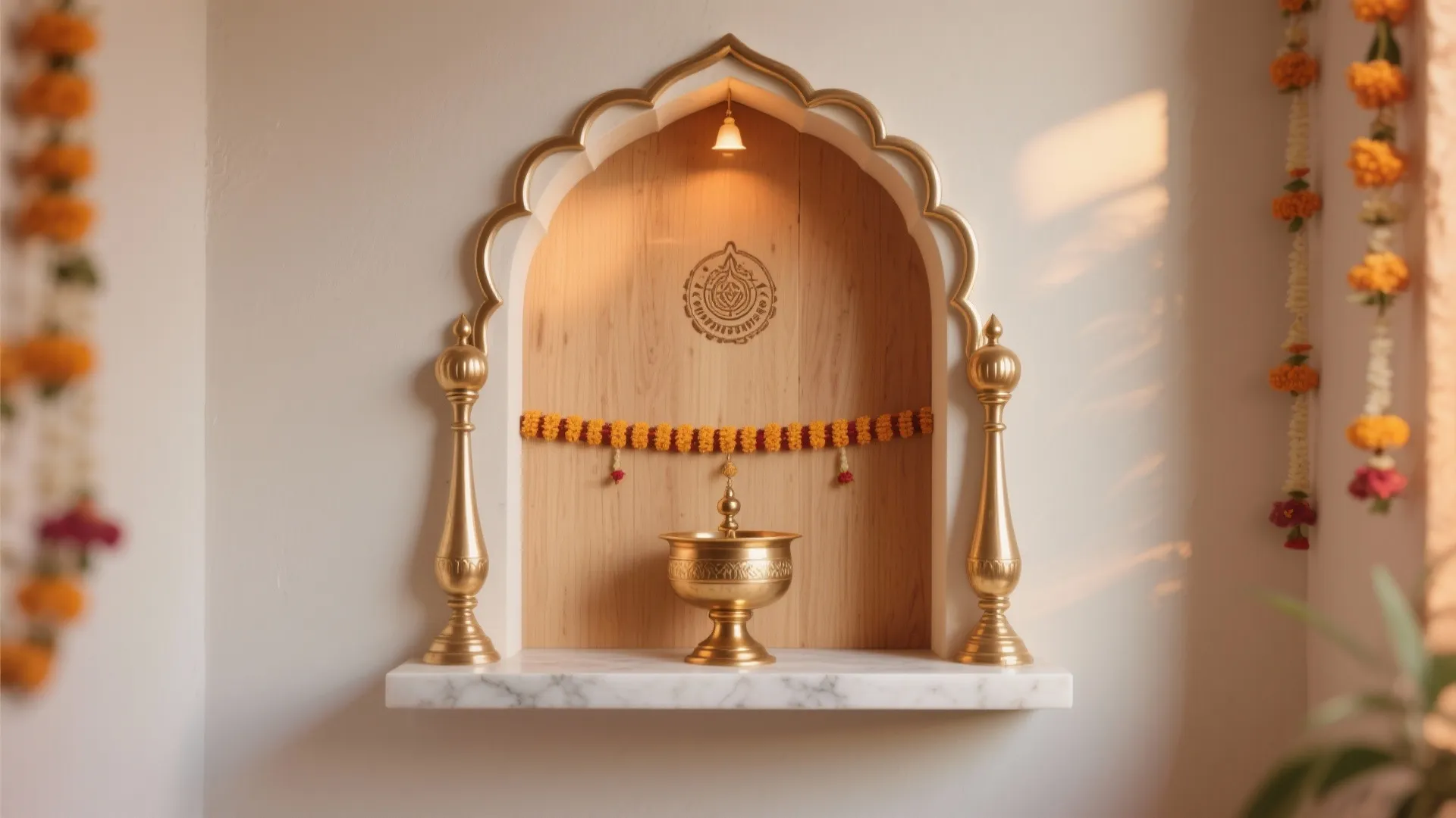 Brass Accents and Kumbham Finials on a Slim Frame