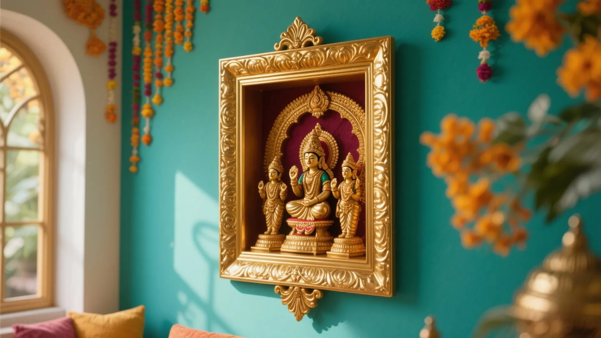 Wall-Mounted Temple Frame