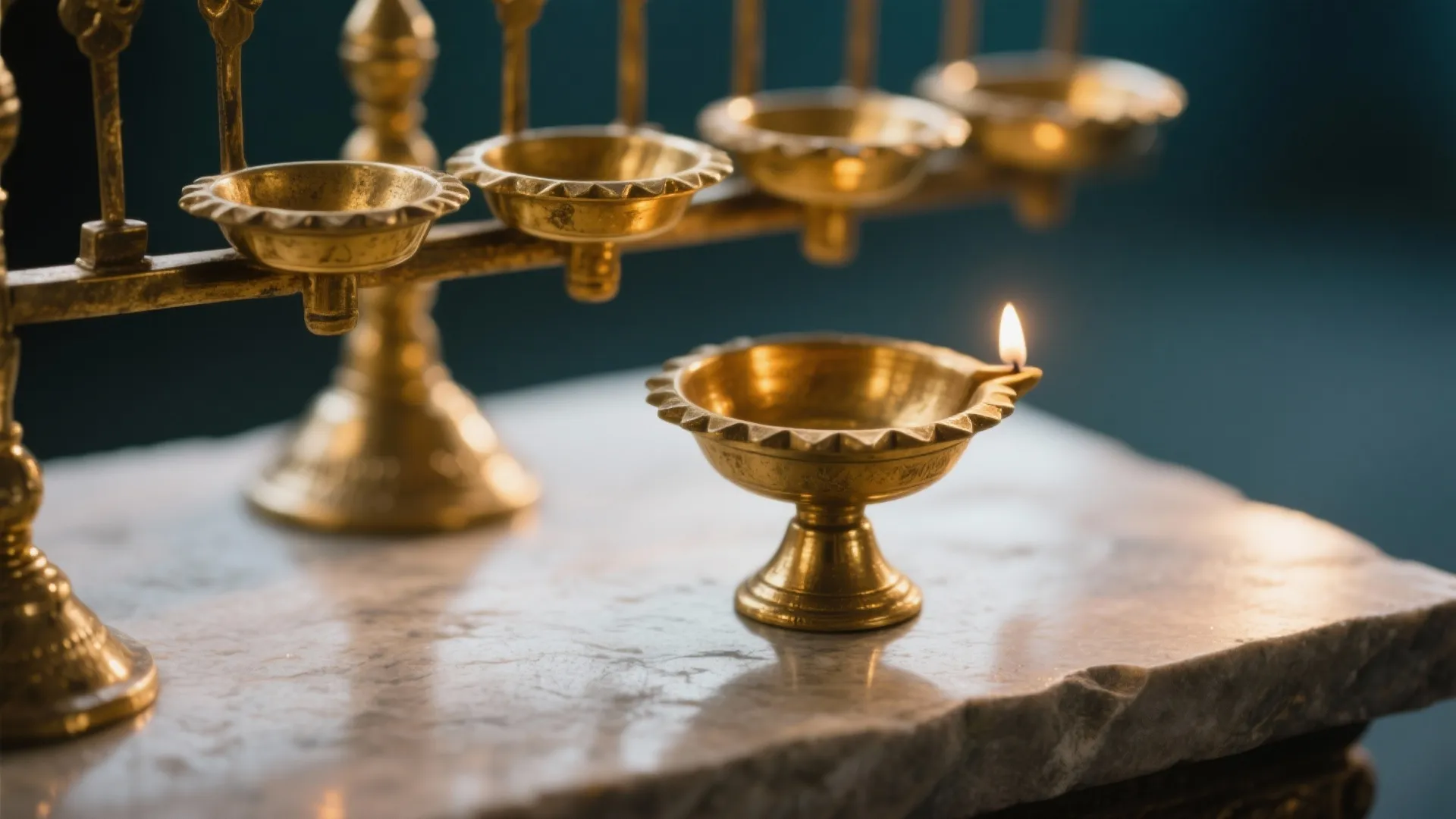 Natural Stone, Brass Details, and Warm-Dim Lighting