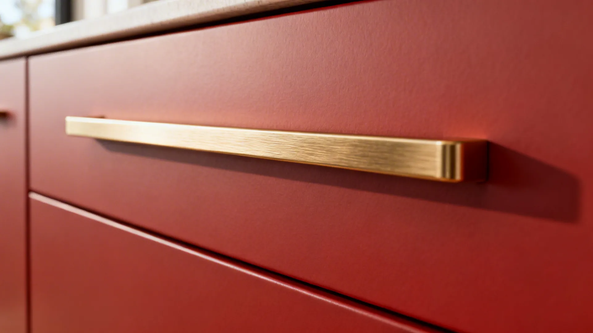 Matte Brick Red With Satin Brass Details