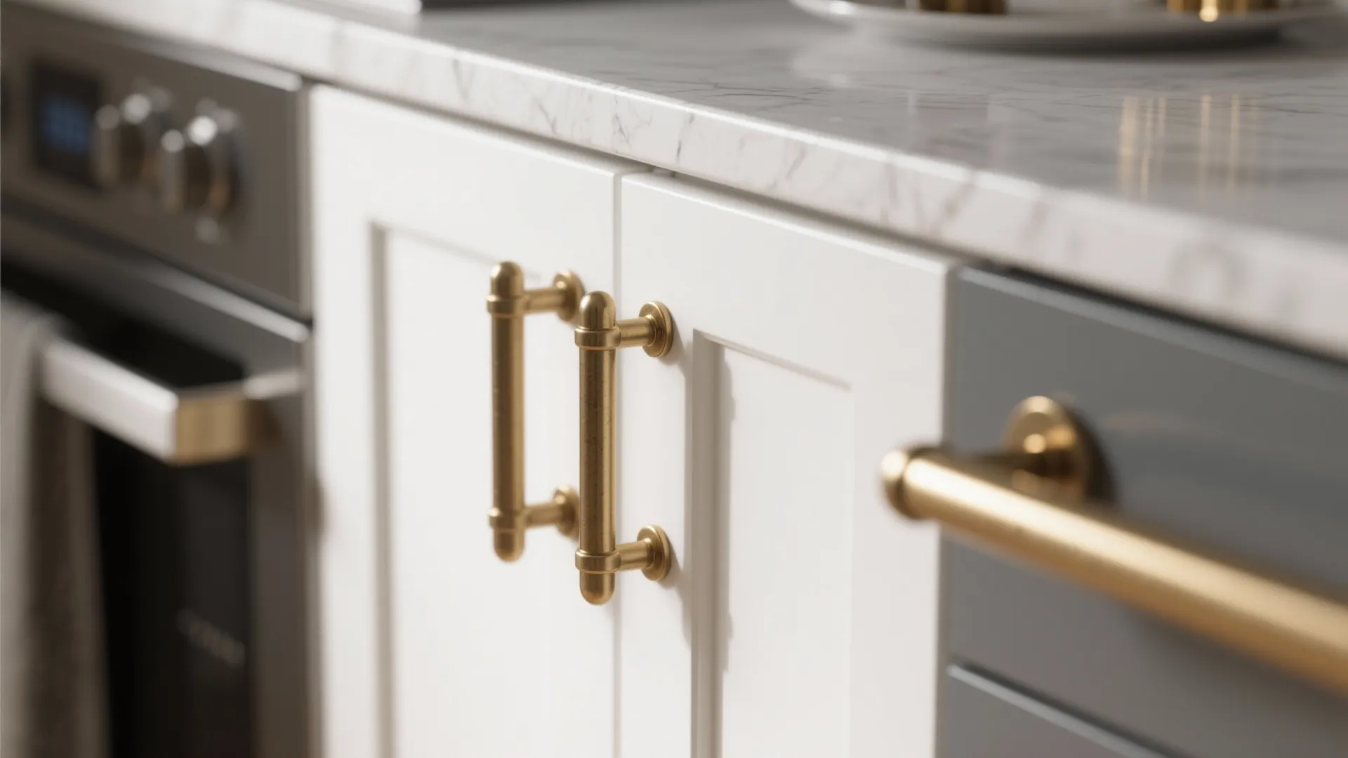 1. Use warm hardware to bridge white and grey