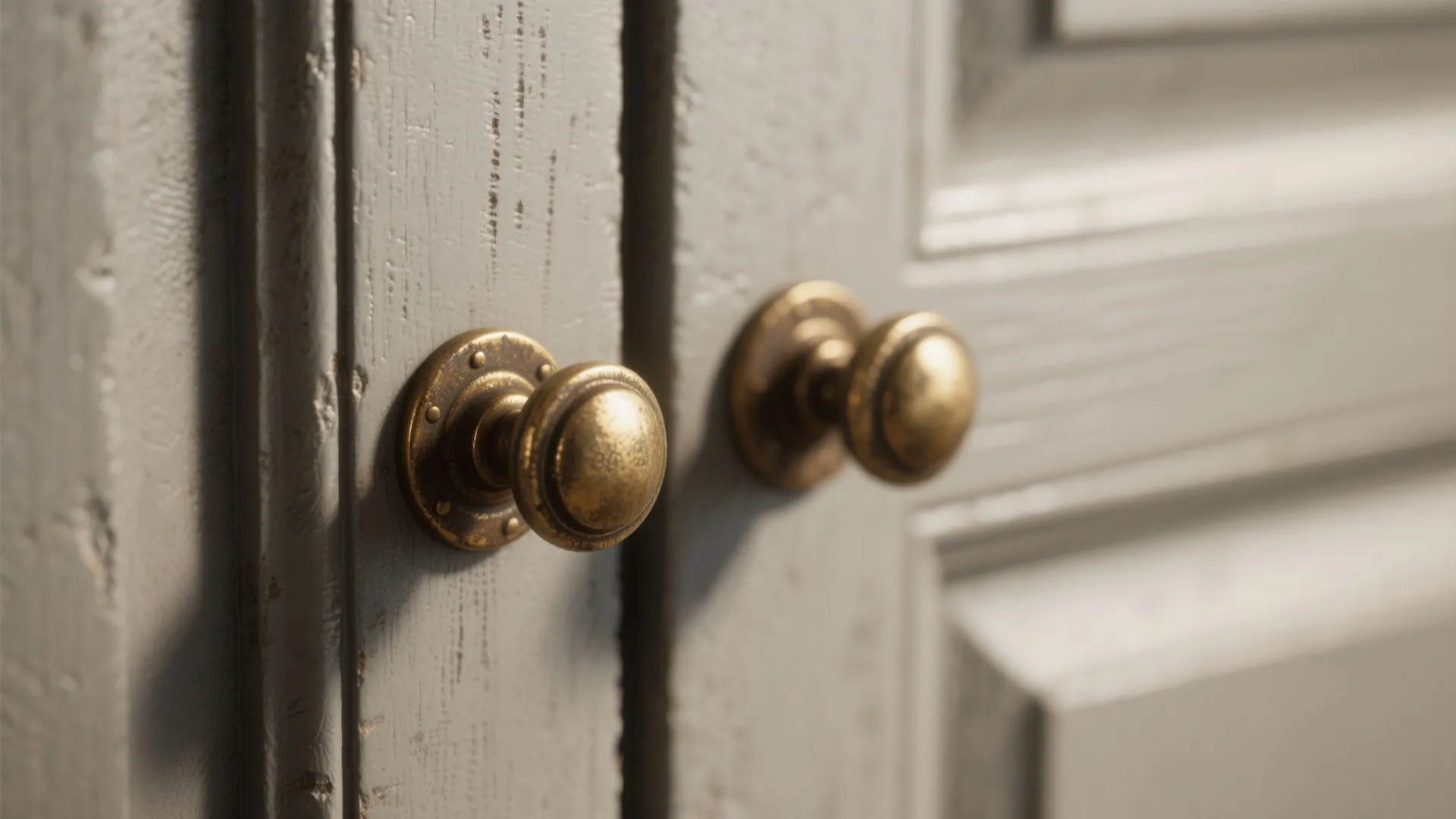 2. Matte grey with brass hardware