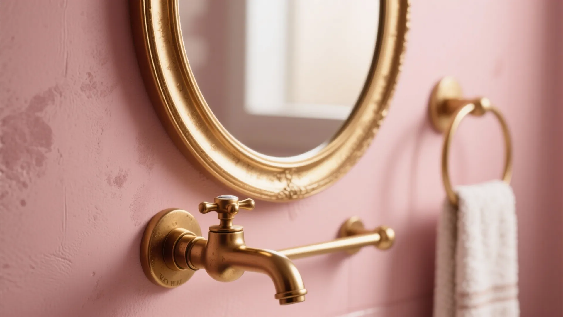 2. Brass Hardware and Pink Accents