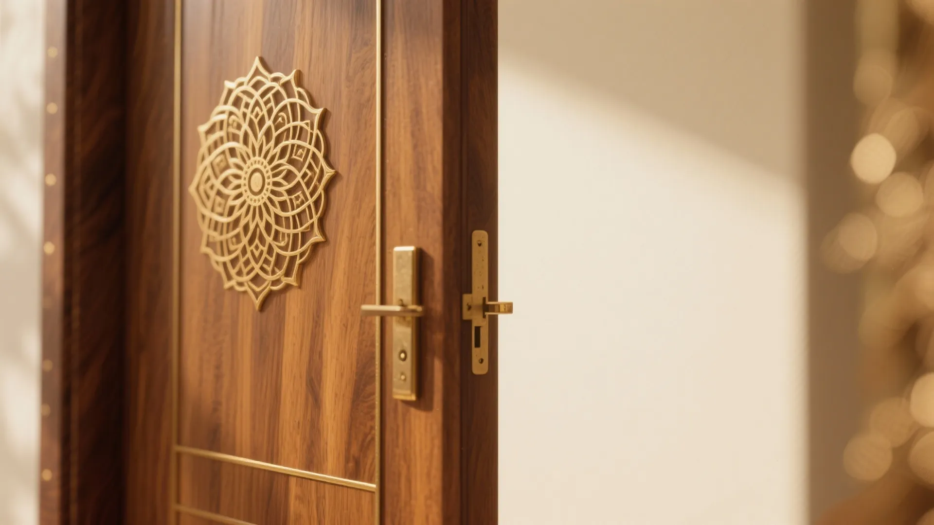 Pivot or Hinged Door with Brass Inlay