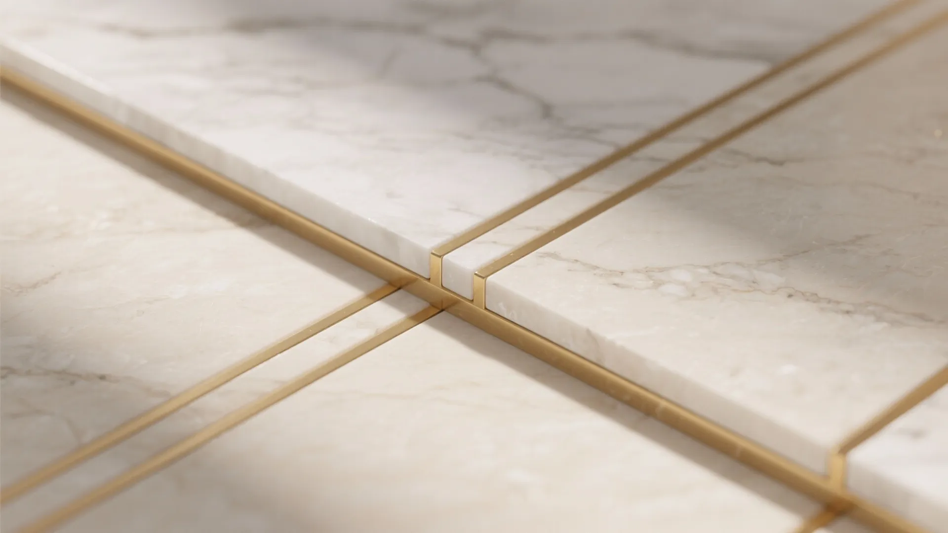 Minimalist Stone + Brass Lines