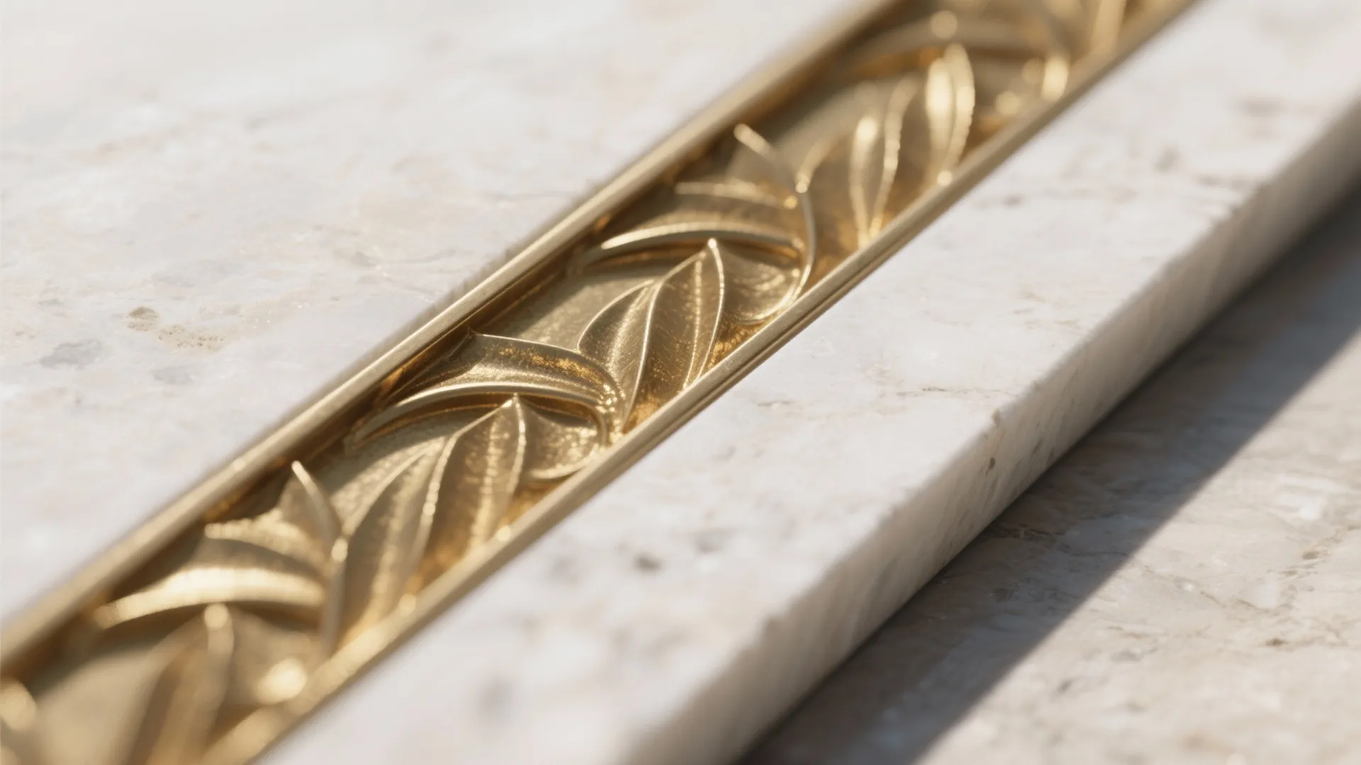 Light-Colored Granite With Inlayed Brass Aum