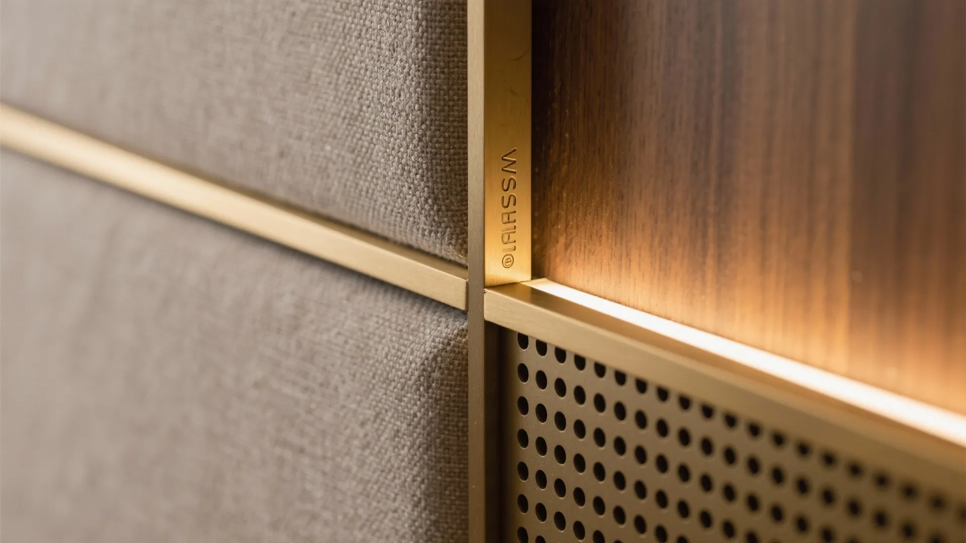 Wall shrine with brass accents and acoustic calm