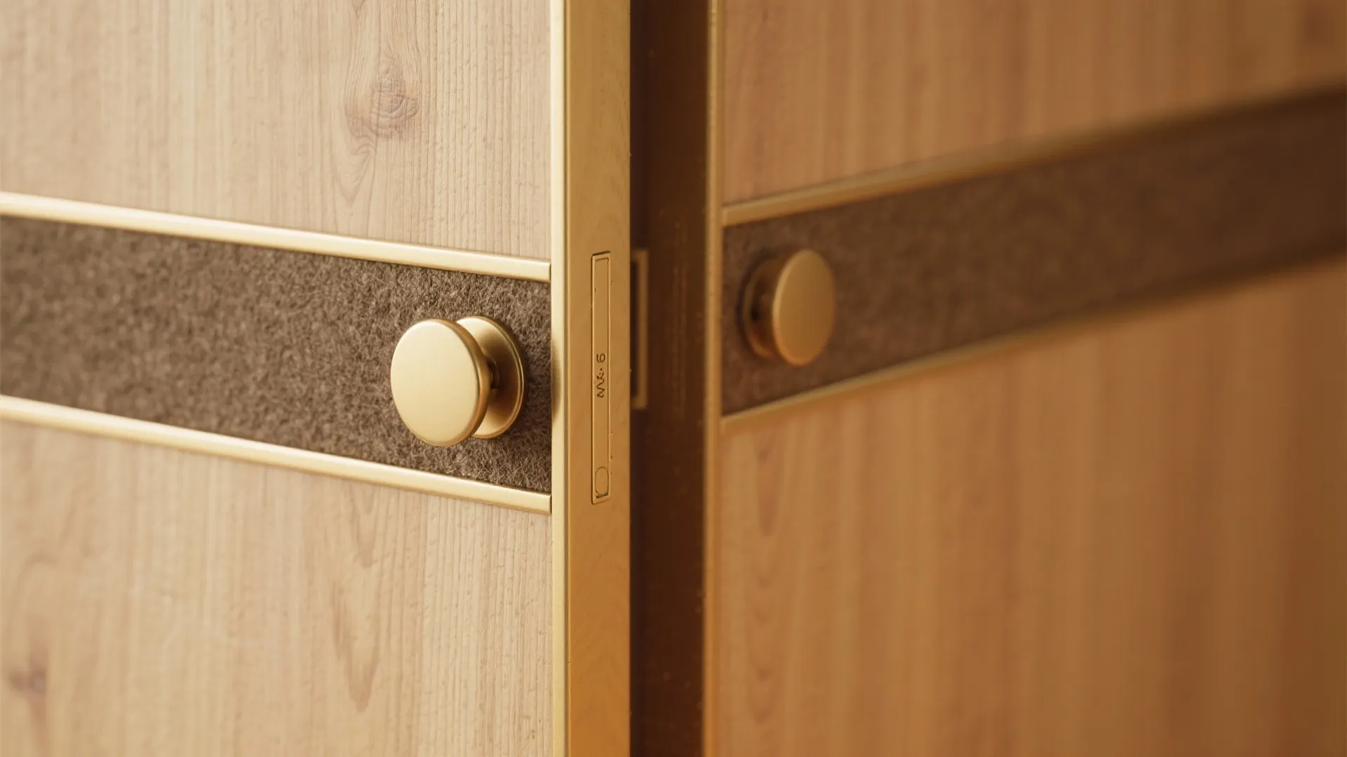 Sliding Plywood Doors with Brass Accents