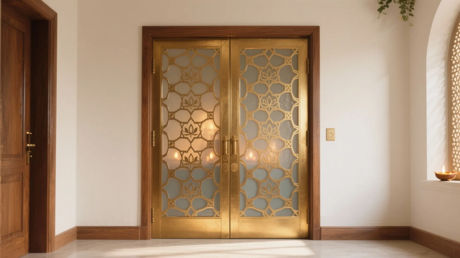 Brass Jaali with Protective Glass