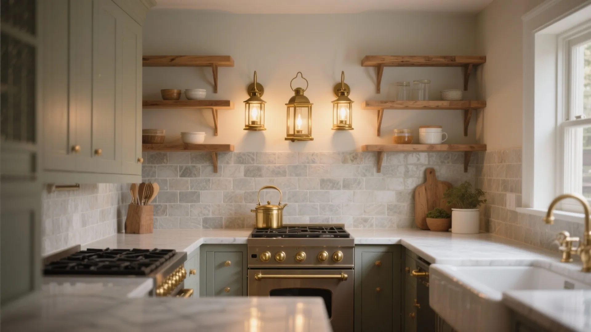 Brass Lanterns in Small Kitchens