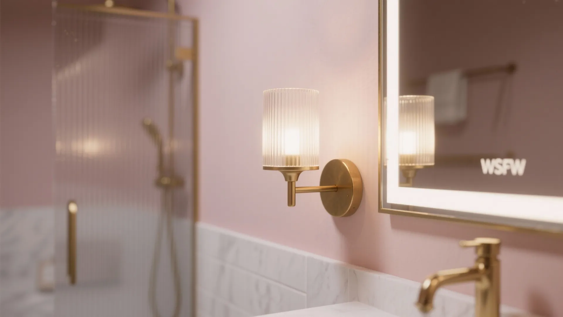 Warm Metals and Lighting That Flatter Pink