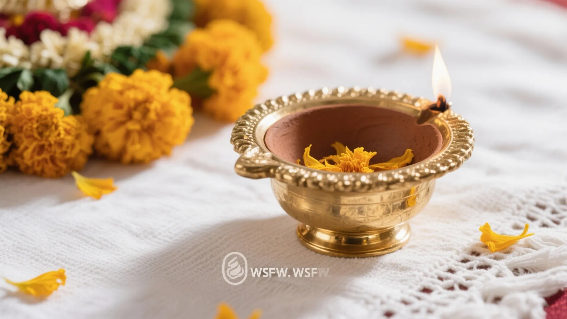 Soft Gold + White Minimal Altar Styling